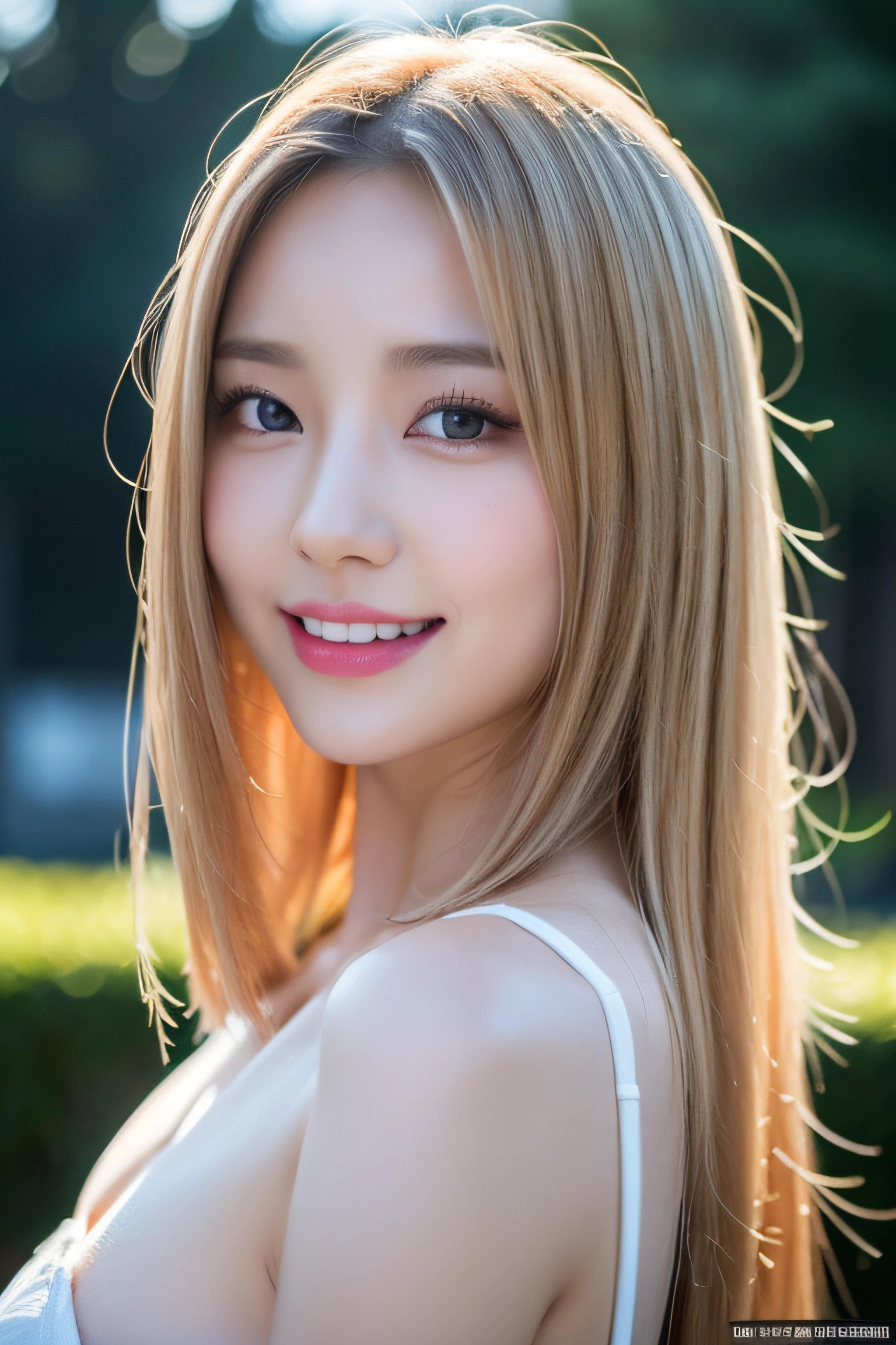 ulzzang-6500-v1.1, (Raw photo:1.2), (Photorealsitic), a beautiful detailed girl, extremely detailed eye and face, beatiful detailed eyes, hight resolution, [​masterpiece:1.6],finely detail, top-quality, 8k wallpaper, Cinematographic lighting, 1girl in, perfect body type, Big breasts with tension、【huge tit、heavy breasts、J-Cup:1.9】、Beautiful big eyes、【sexual excitement:1.6】、Light in the eyes、Golden shorthair:1.6、fullnude:1.8、japanes、18year old、swimming pools:1.4、Bright day machete:1.6、blue sky with some clouds:1.6、dynamicposes、plump figure、Exaggerated thighs、squatting、wide-open legs:1.6、Detailed beautiful nipples in pink color、small areola of light pink color,:1.8、nipples are protruding:1.8、The clitoris is out:1.8、thin pubic hair:1.2、Exaggerated clitoris:1.8、Exaggerated labia majora:1.8、is in full view:1.8、I have moles under my eyes、There are moles near the nipples、Exaggerated buttocks:1.6、Beautiful butt:1.2、Exaggerated mantra 1.4、heavy make-up:1.4、Spreading your with your fingers:2.0、frombelow:1.6、a smile、Face to feel:2.0、I have a in my:2.0、White liquid dripping from the nipples:1.4、White liquid dripping from the clitoris:1.4