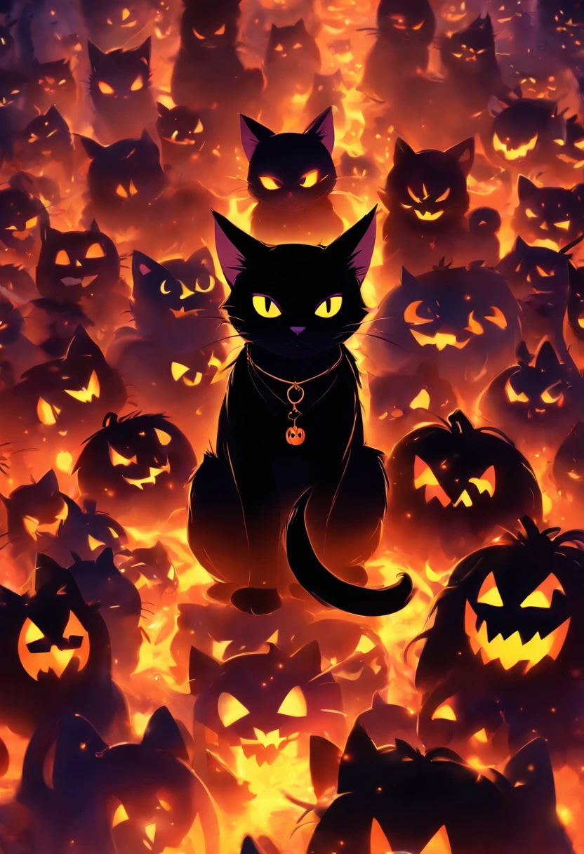 Cat Halloween Party，（Black cat），Mofumofu