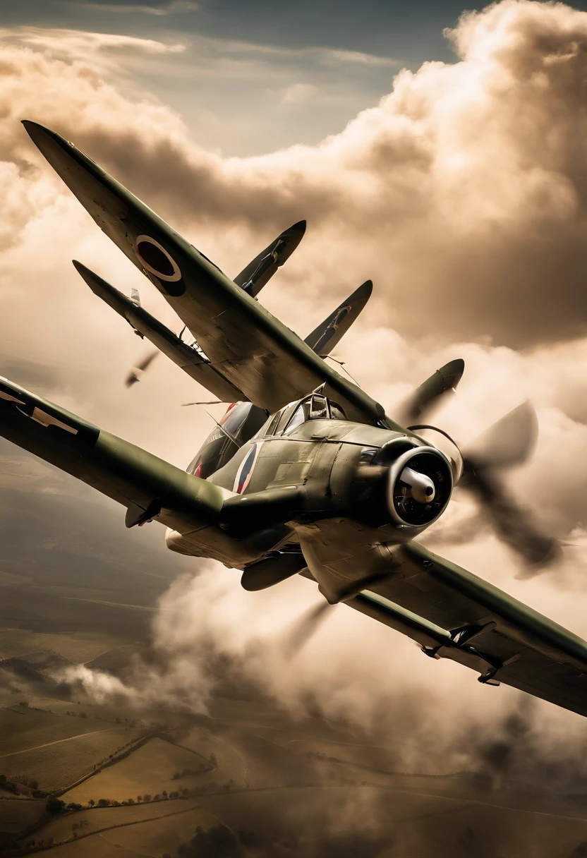 As the engines rumble deafening and the sky lights up with smoke and flames, The fearless pilots take to the skies, defying death in an epic air battle during World War II. No entanto, behind its bold facades, os olhos revelam o medo que permeia suas almas.
Em meio ao caos do combate, enemy aircraft emerge as vicious predators, prontos para abater suas presas. O suor escorre pelas testas dos pilotos, while your hands hold the controls firmly, fighting the involuntary tremors coursing through their bodies.
Os olhos dos aviadores, Once full of determination, agora refletem um misto de ansiedade e pavor. The explosions around echo like deafening thunder, making each driver's heart race, inundando-os com uma mistura de adrenalina e terror.
The black clouds of smoke cover the sky, obscuring vision and making it difficult to identify friends and enemies. O barulho das balas zunindo pelo ar cria uma sinfonia sombria de perigo iminente.
As they maneuver their aircraft in a deadly dance, The pilots find themselves surrounded by a spectacle of destruction and death. Em meio ao caos, Their faces reveal a palpable fear, uma batalha interna entre coragem e o desejo de sobreviver.
With each explosion near your aircraft, os pilotos se sobressaltam, seus olhos arregalados capturando a realidade cruel da guerra. A cada manobra evasiva, Their countenances convey the tension and effort to overcome their deepest fears.
Por um breve momento, War gives a truce and calm takes over the sky, permitindo que os pilotos respirem aliviados. But, The battle is far from over and, mais uma vez, fear returns to their hearts, Fueling your determination to move forward.
In this relentless war, os pilotos enfrentam o desconhecido com bravura, while fear sneaks behind brave masks. Under the veil of bravery, They unite in a desperate struggle for survival,