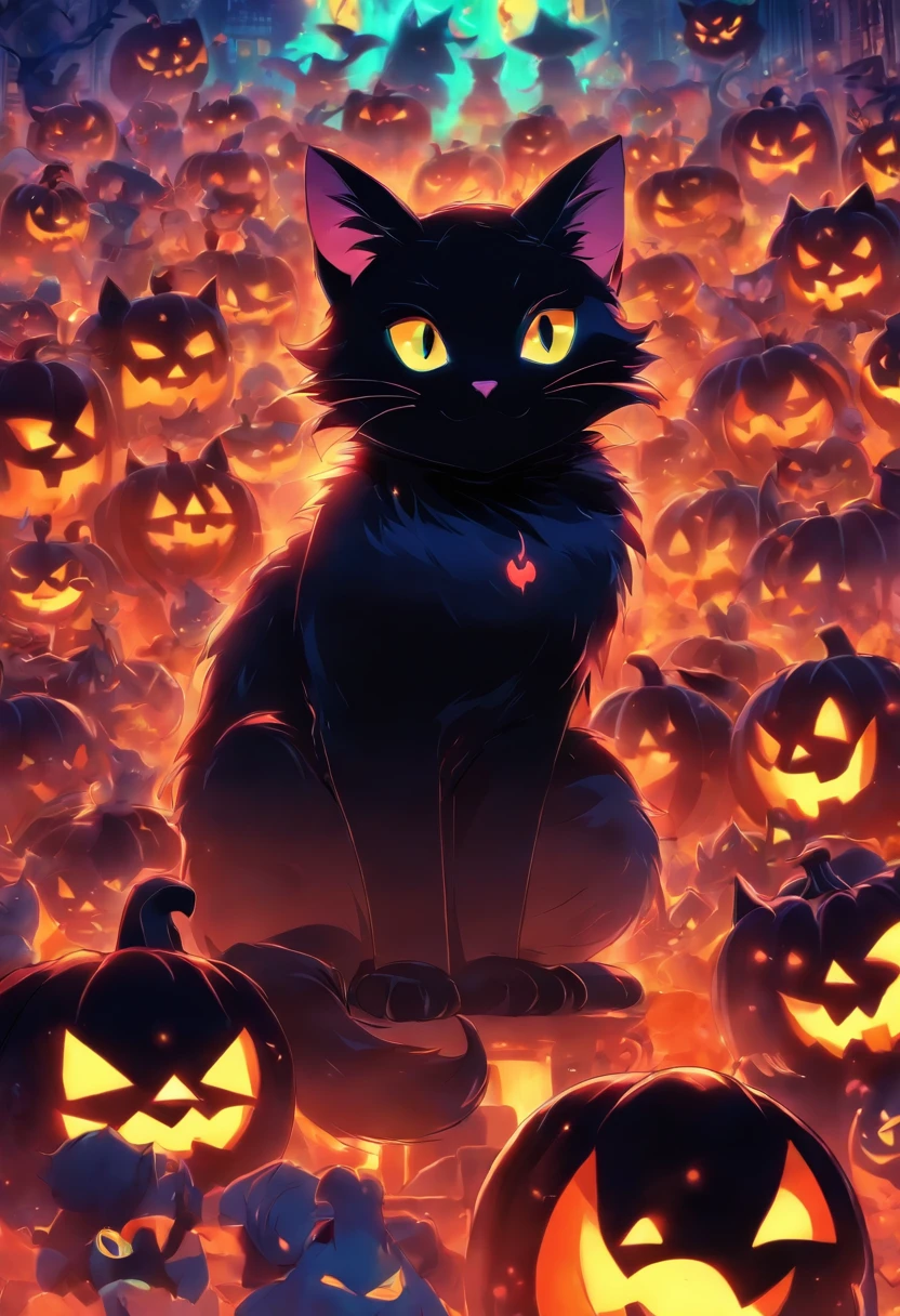 Cat Halloween Party，（Black cat），Mofumofu