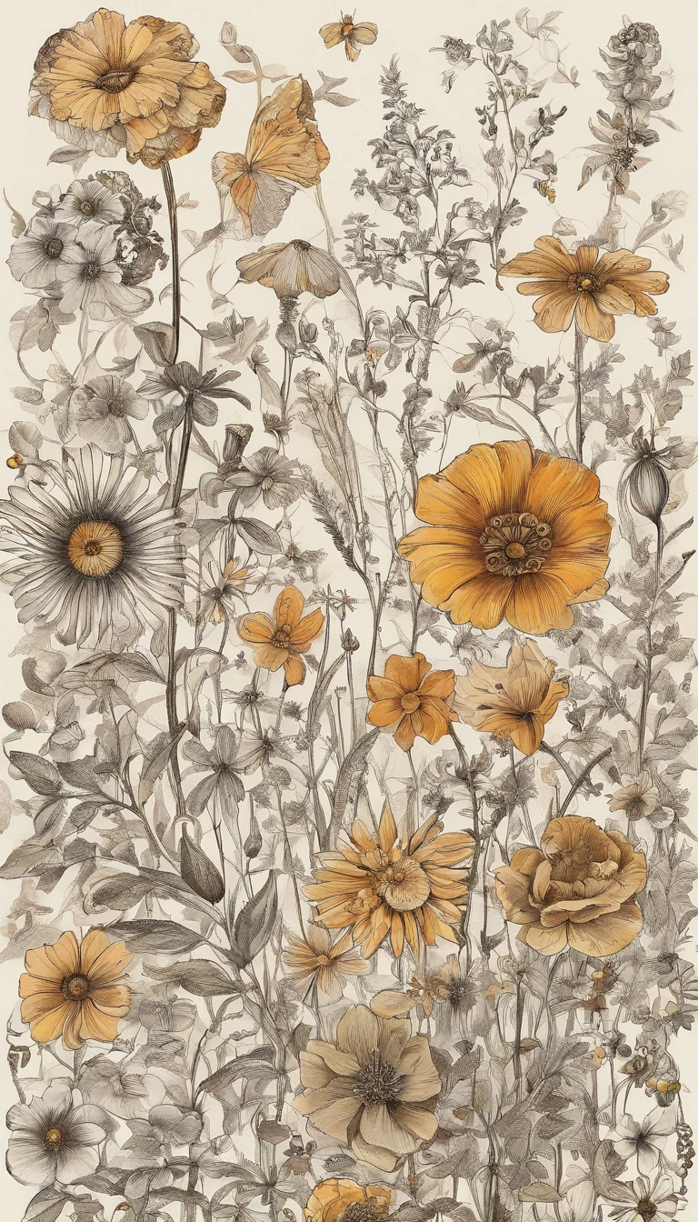 There is a painting of a flower field on a white background, Fondo pintado floral, floral explosion, an aesthetic field of flowers, patchy flowers, botanical rainbow backdrop, Floral details, delicate garden on paper, floral environment, floral growth, Floral!, floral embroidery, Blooming flowers, made of wildflowers, floral wallpaper, field of flowers background, floral flowers colorful, Meadow flowers