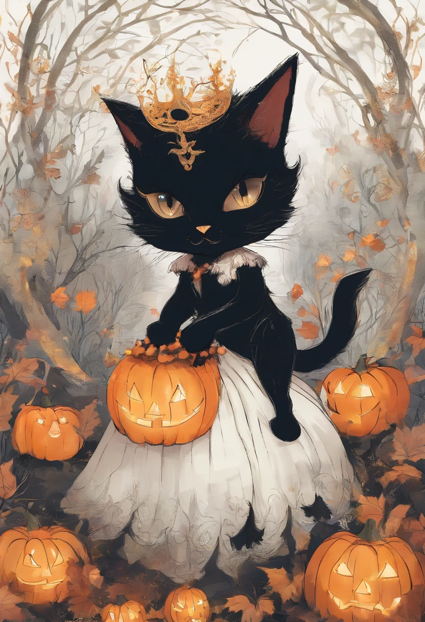 Cat Halloween Party,(Black cat),Mofumofu