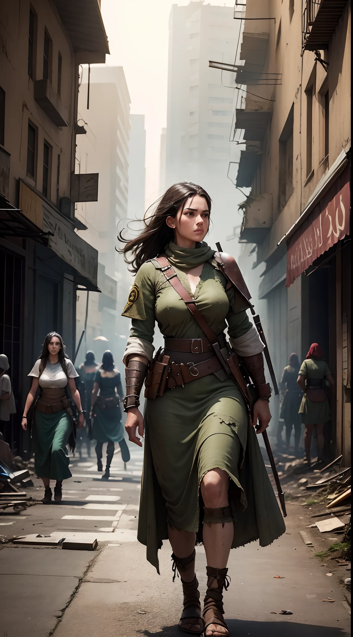 (((6 Girls))) (genetic artwork), realistic epic, hyperrealistic style. with bright blue eyes.walking down a city street in a dress, Jeremy Mann style, James Gurney painting style, fully clothed. sexy painting, jeremy mann art, by Marek Okon, Leonid Afremov painting, wadim kashin. ultra-realistic, by Carlos Berlanga, influenced by Jeremy Mann, elegant Clean Lines. Military camouflage sexy clothing. (((6 Girls))). Glasses reflecting light, art by greg rutkowski and artgerm, soft cinematic light, adobe lightroom, photolab, hdr, intricate, highly detailed, (depth of field:1.4), (natural skin texture, hyperrealism, soft light, sharp:1.2), (dark photo:1.22), neutral colors, (hdr:1.4), (muted colors:1.4), (intricate), (artstation:1.2), hyperdetailed, dramatic, intricate details, (technicolor:0.9), (rutkowski:0.8), cinematic, detailed,  (intricate details:1.12), HDR, (intricate details, hyperdetailed:1.15)