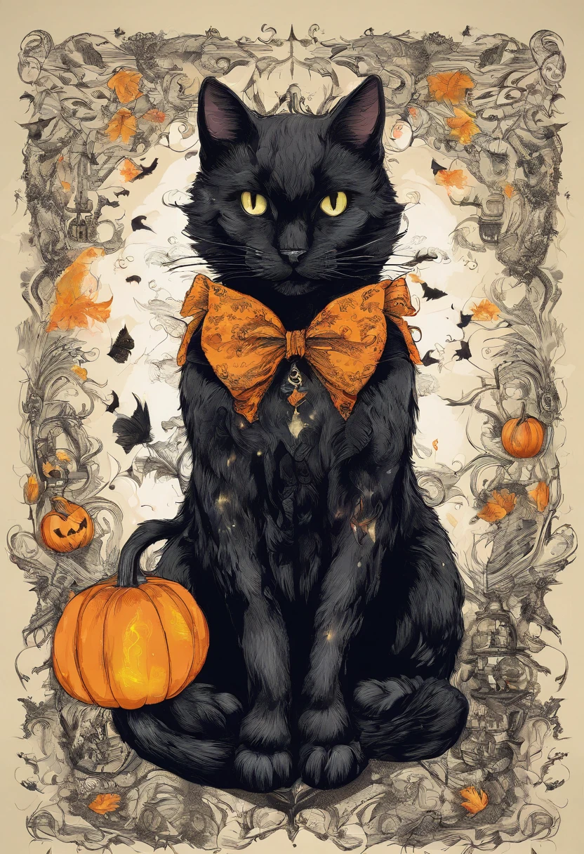 Black Cat Halloween Party,Mofumofu,tshirt design