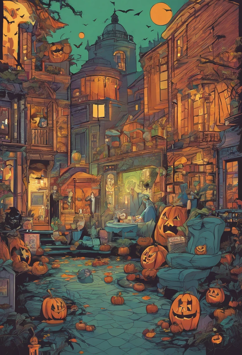 Black Cat Halloween Party,Mofumofu,tshirt design