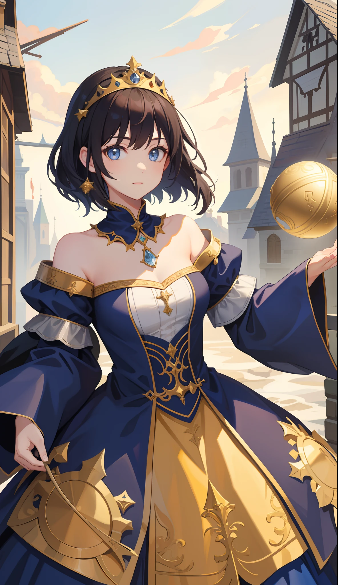 1girl in、AS-Adult、Medieval Europe、ball、A Princess、Upper body portrait、