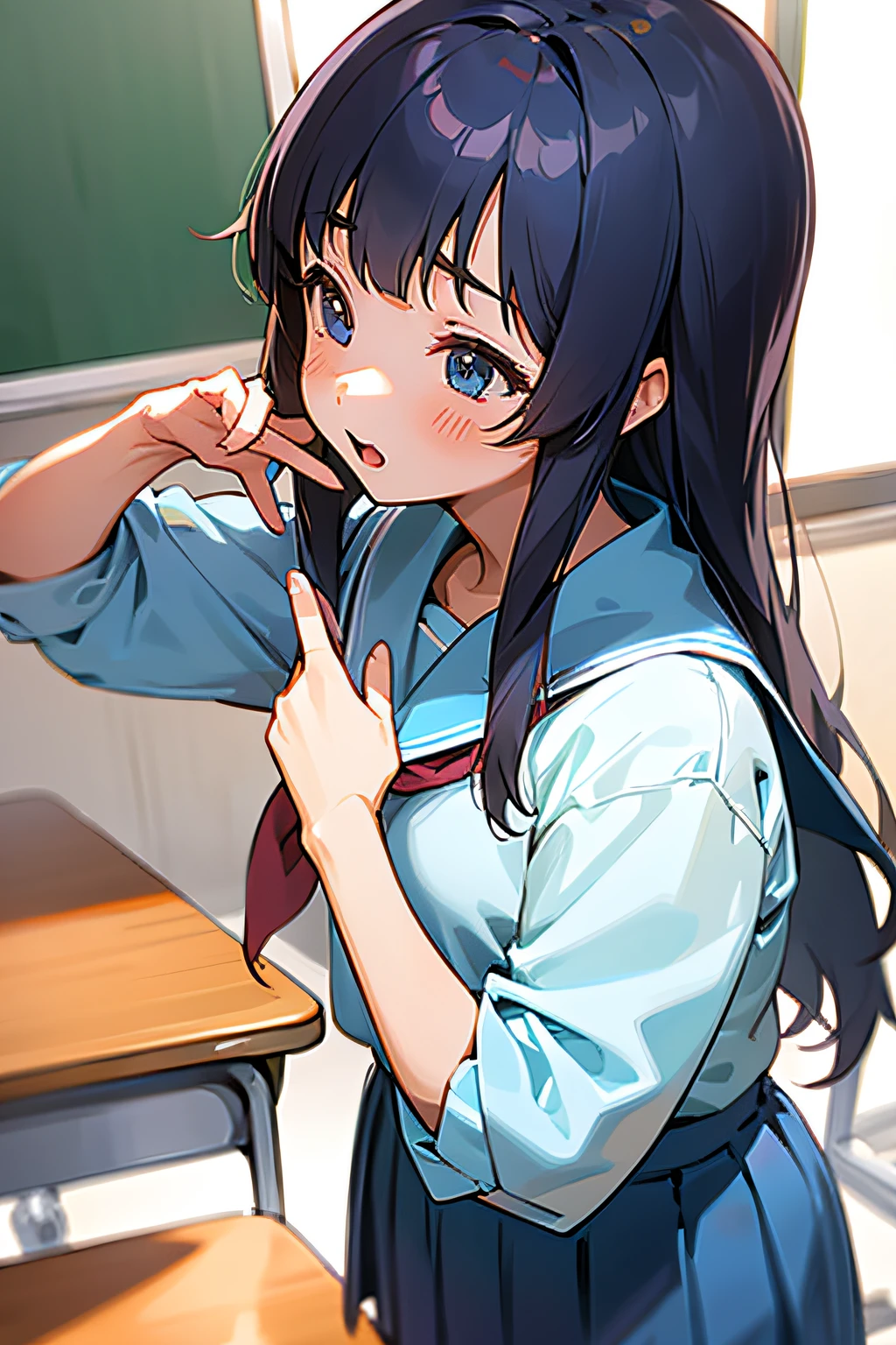 Highest quality,masterpiece,Black Hair,17 years old,pubic hair,I'll be a nude model for boys my age,Shy laugh,Art Department,Art room,Nude drawing,clear