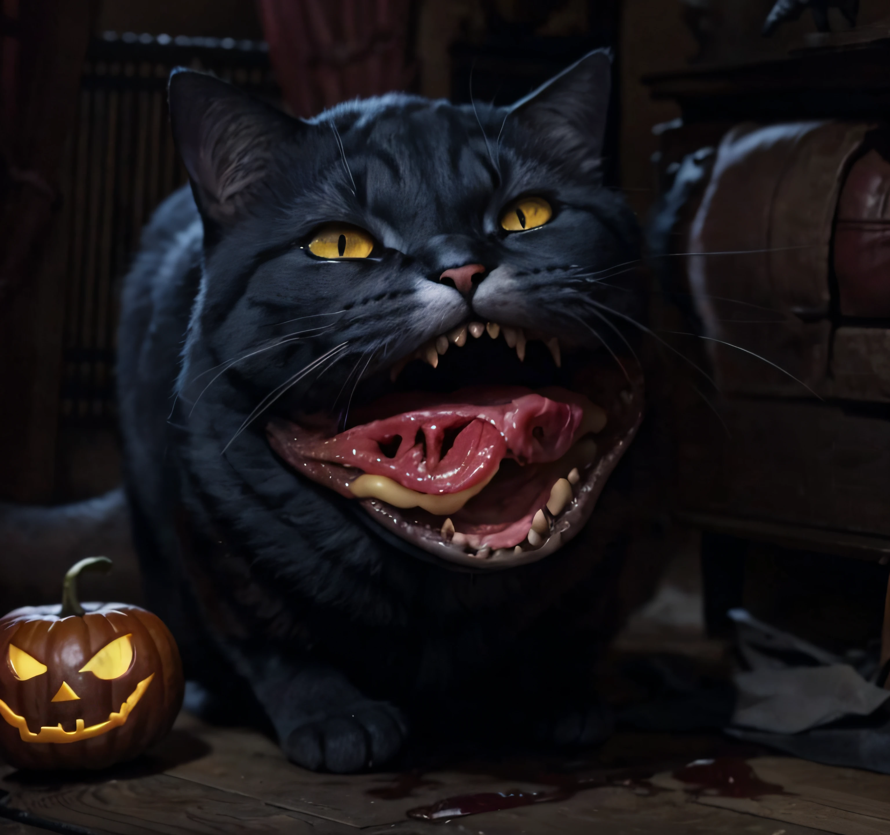 Hollowen scary cat frightening
scaring
hair-raising
terrifying
petrifying
spine-chilling
blood-curdling
chilling
horrifying
alarming
appalling