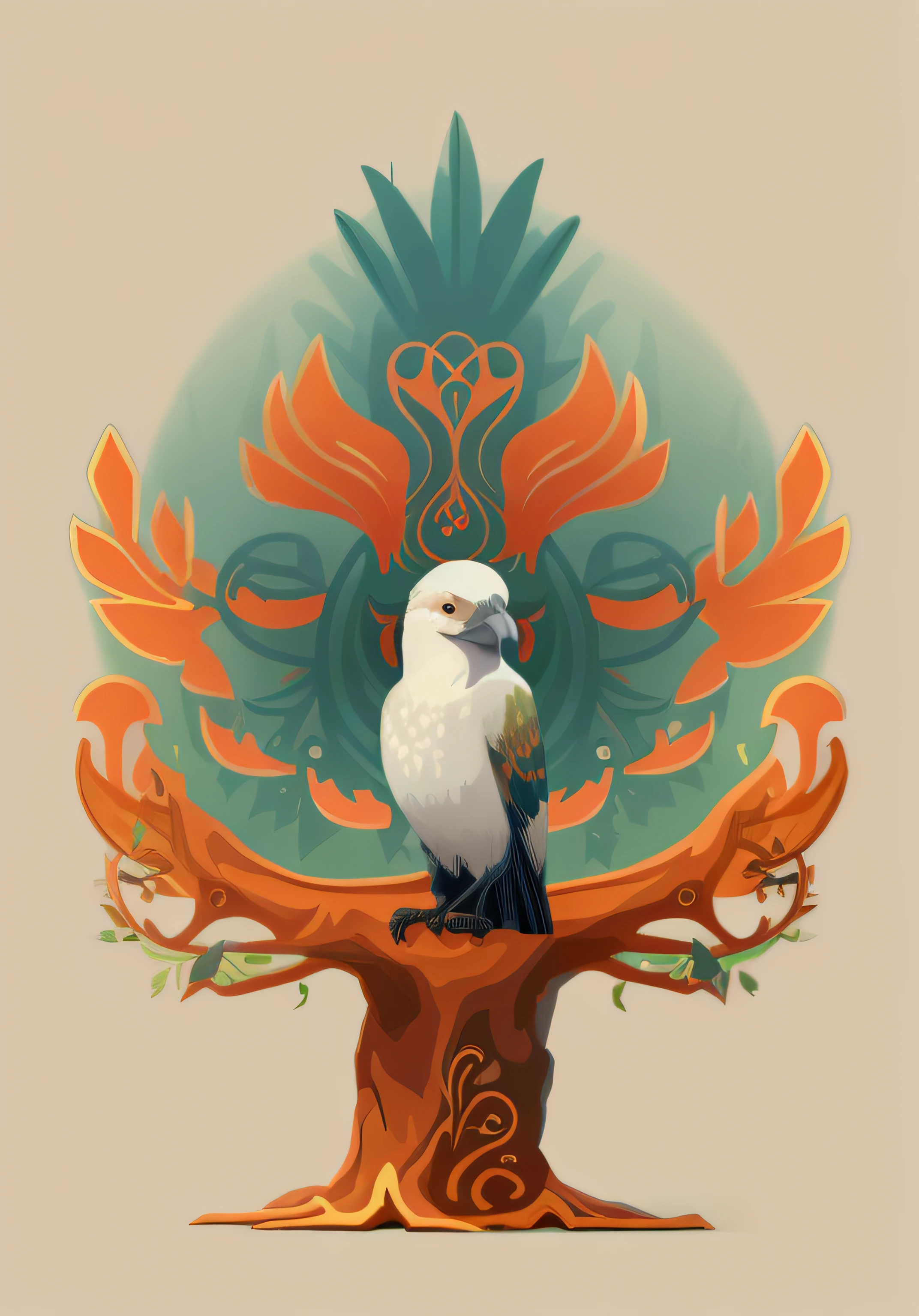 filigree,Add forest background,Add other birds