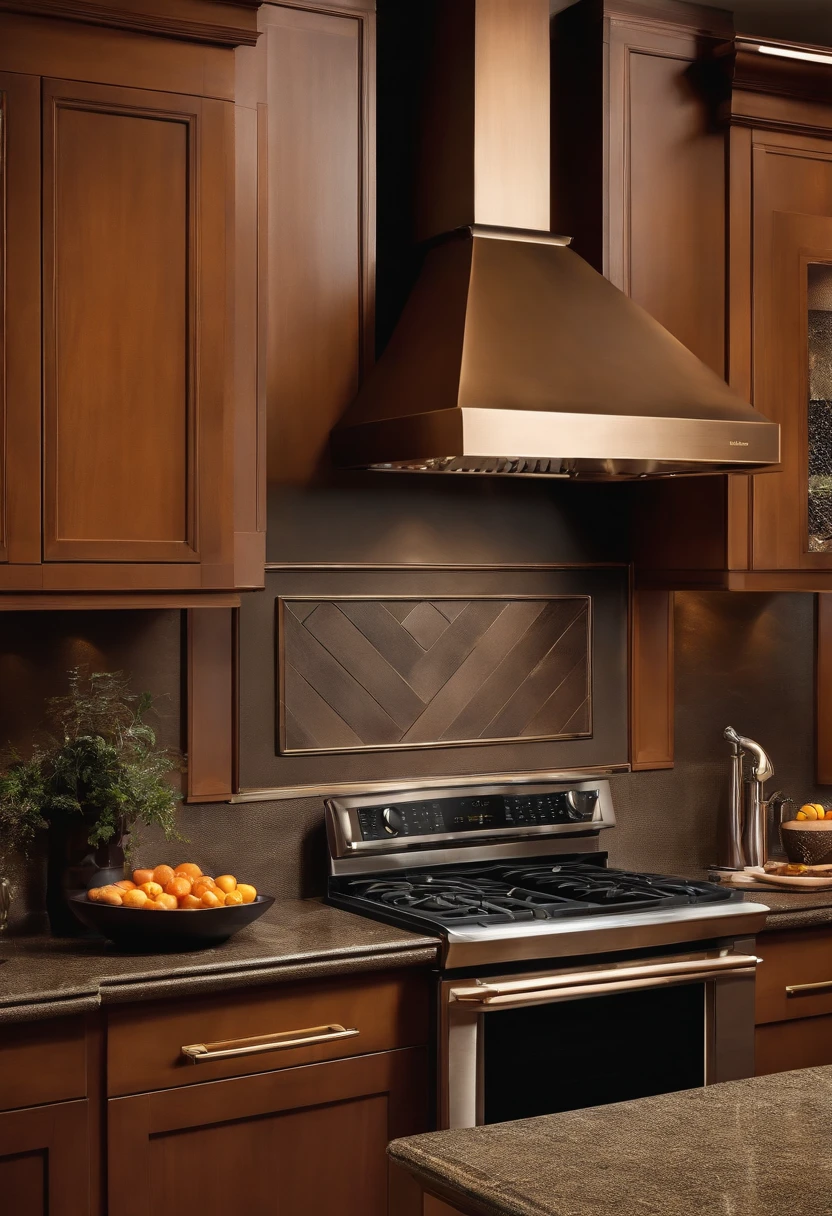 Bronze stainless steel appliances with  Exhaust Vents & Temperature Probes