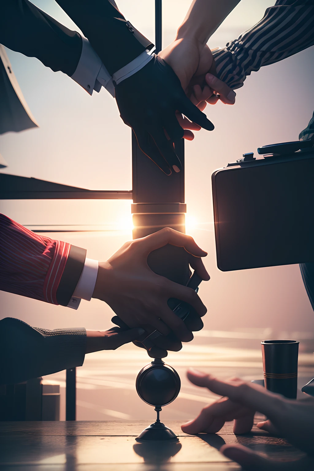 I want a vertical photo of a business meeting