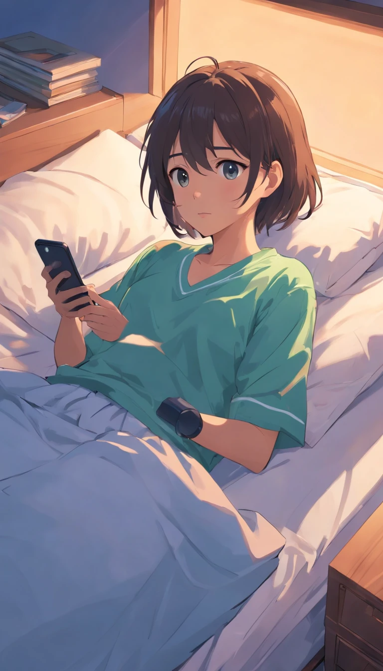In bed after returning home
And take out your mobile phone to use AI software