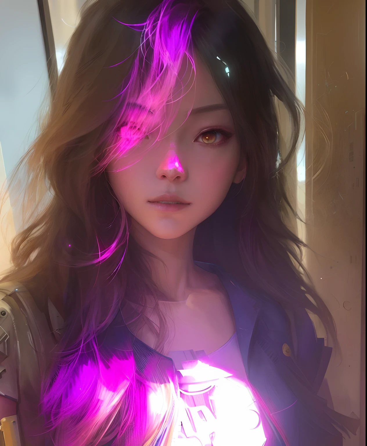 dian,Best quality,Gold jewelry,(slip out feet),Fairy skin,(Fidelity :1.2),standing,Super detailed,Realistic,High quality,Movie light,Ray traching,Ultra HD,Upper body, Girl in shorts and jacket standing next to giant robot, Guweiz style artwork, Cyberpunk mech, Trends on CGSTATION, Guviz, Russell Dongjun Lu, Digital cyberpunk anime art, Ross Tran 8 K, Guvez on the ArtStation Pixiv, Girl in mecha network armor