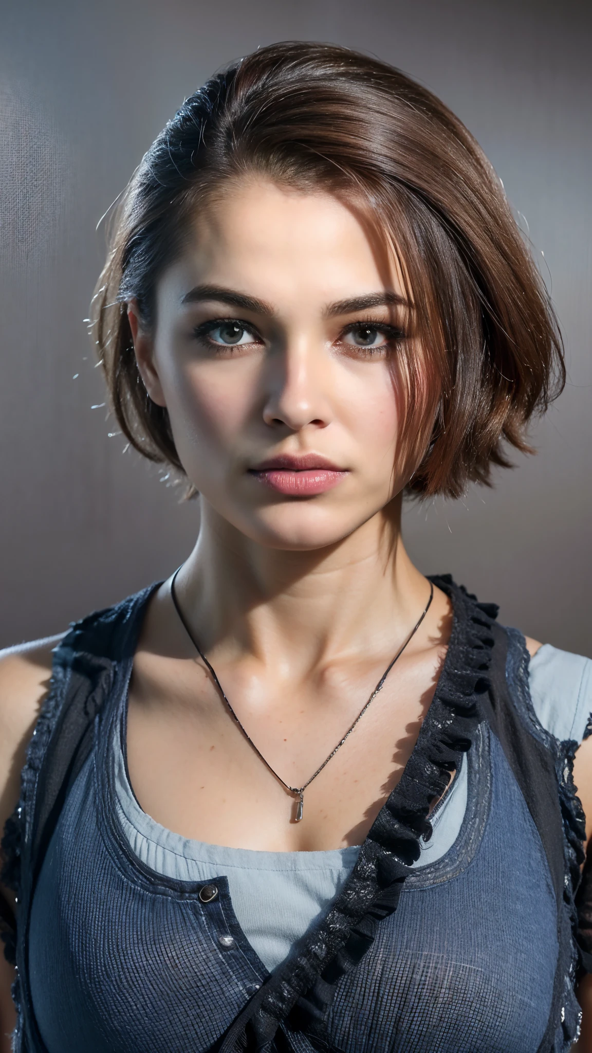 High quality image, masterpiece, detailed hair texture, detailed skin texture, detailed cloth texture, 8k, add fabric details, ultra detailed skin texture, ultra detailed photo, skin pores, portrait of a girl, wearing tank tops, add cloth details, high skin details, realistic hair details