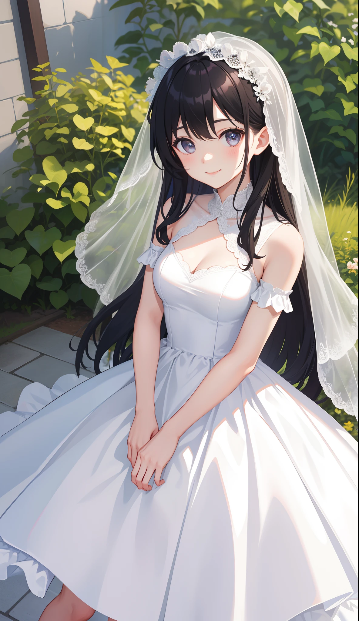 cheese, highest quality, (table top:1.2), figure, absurd, (1 girl), (alone), (beautiful detailed girl), (Upper body, portrait), small breasts, , smile, blush, looking at the viewer,looking at the viewer、1 girl、solo、Full body Esbian、standing、long blue hair、、 Waterstone、heterochromia iris、twin drill、Wedding dress, Green Wedding dress, long skirt,
