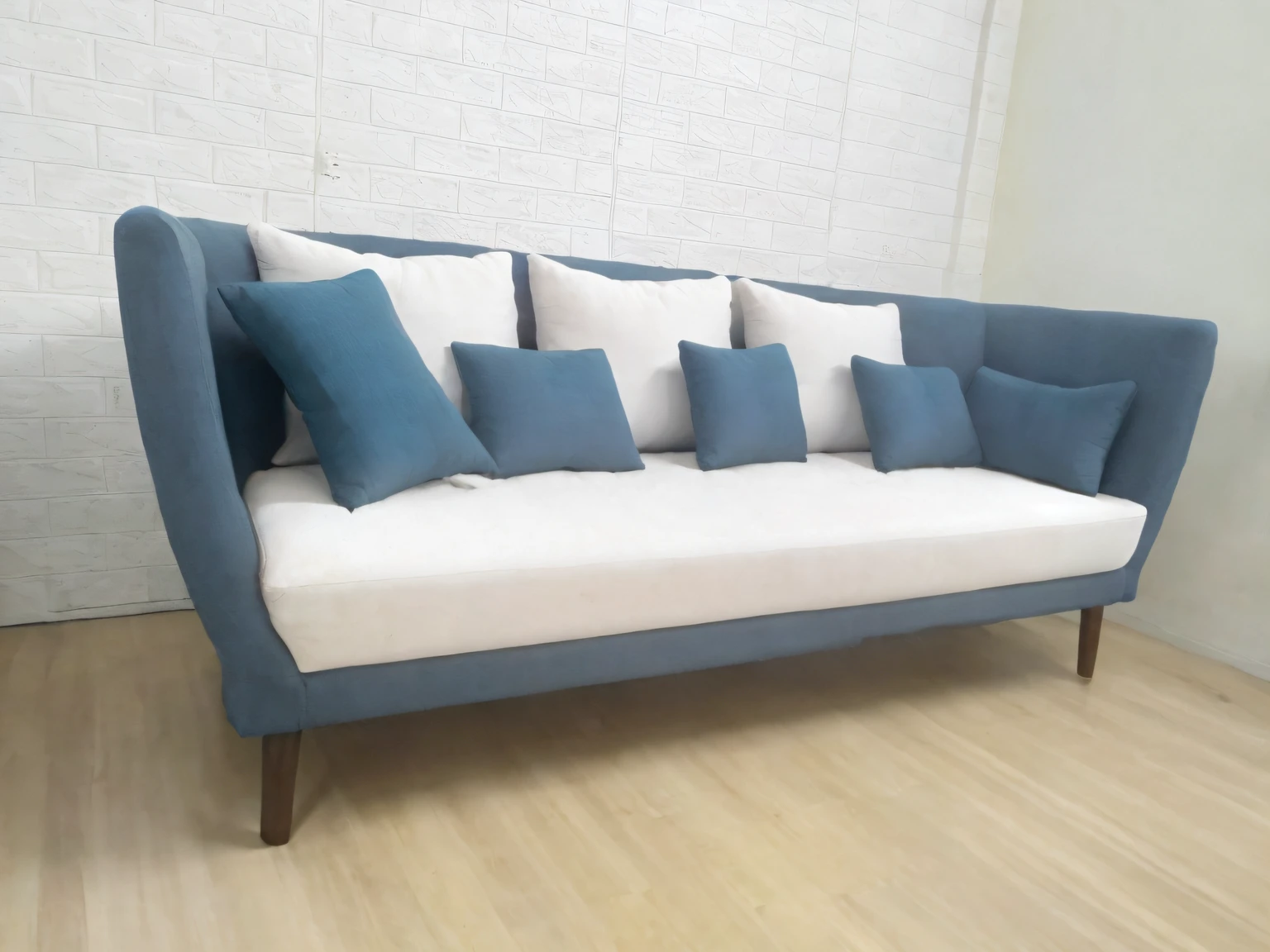 a close up of a couch with pillows on it in a room, bay window sofa, mid - century sofa, sofa, dark teal couch, large couch, luxury furniture, couch, designer furniture, ultra high quality model, very detailed and high quality, furniture concept photo!!, code, soft. high quality, product introduction photos, edited