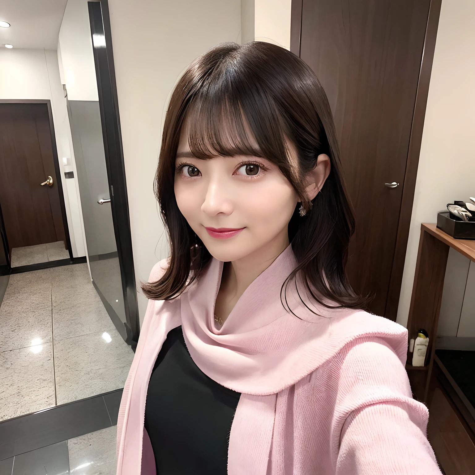 femele、Standing alone、A dark-haired、Shorthair、Selfie wind、selfee、femele、Female in her 40s、((age 40s))、bachelorhood、unmarried、live alone、studio、selfee、femele、Vneckwear、A MILF、40 years、((selfee))、Old face、divorce、undergarment、pink there、middle、Wrinkle、nasolabial folds、aunty、
