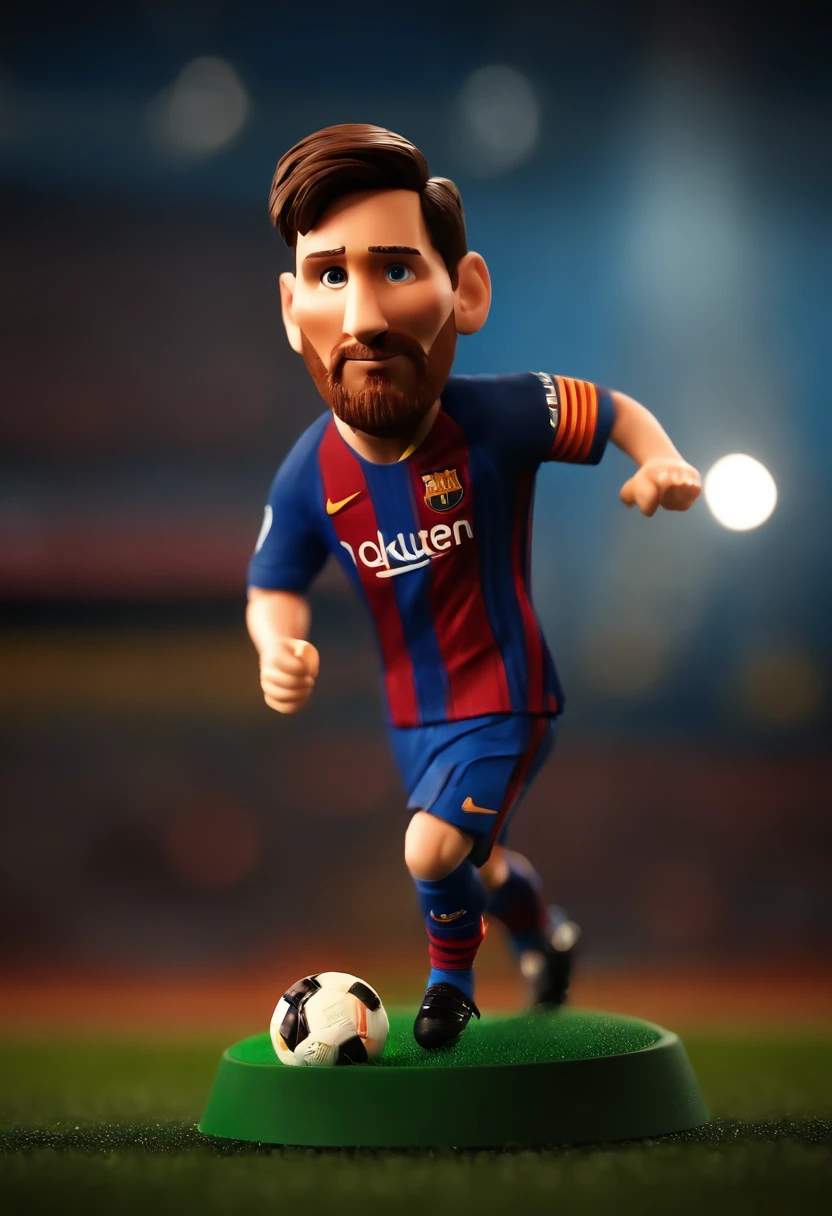 Lionel Messi levantando la copa del mundo, (estilo pixar) (obra maestra: 1.2) (bokeh) (mejor calidad) (piel detallada) (textura detallada) (8k) (claymation) (cinematography lighting) (foco nítido