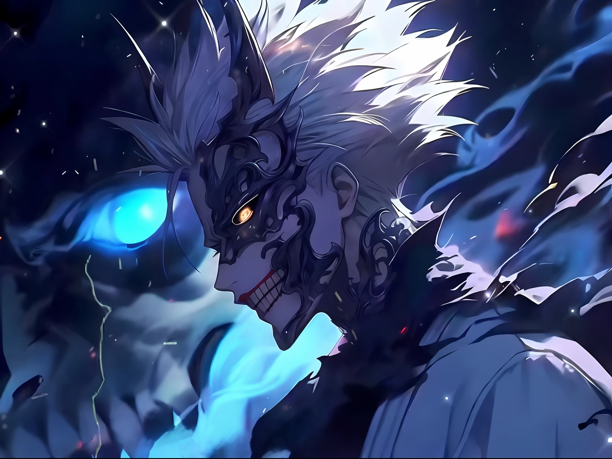 Anime character with white hair and blue eyes staring at something, Badass anime 8 K, handsome guy in demon killer art, Best anime 4k konachan wallpaper, trigger anime artstyle, Anime epic artwork, Detailed digital anime art, 4k manga wallpapers, 4K anime wallpaper, anime wallaper, Anime wallpaper 4 k, Anime wallpaper 4K