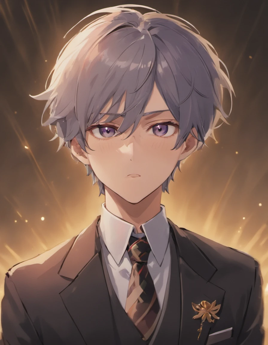 a close up of a man wearing a suit and a necklace, delicate androgynous prince, anime key visual of elegant, beautiful androgynous prince, handsome prince, taisho roman, aristocratic appearance, hajime yatate, key anime visuals, machiavellian puppetmaster, dignified aristocrat, aristocratic, inspired by Bian Shoumin, manhwa historical, handsome, dark grey hair, colour palette: black white gold,