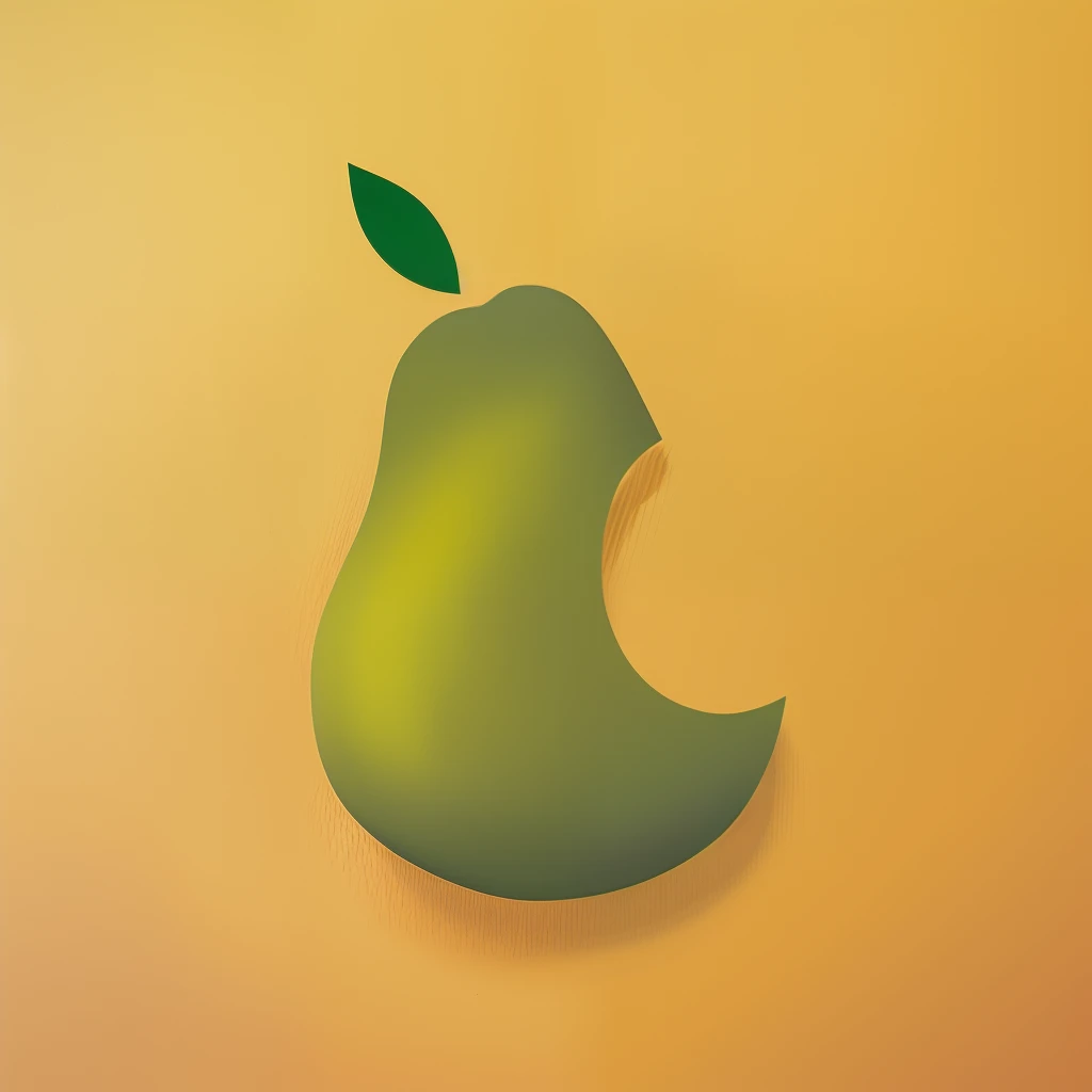 pear logo with a leaf on the side, pear design, apple logo, excellent use of negative space, with pear, negative space is mandatory, pear, a pear, by Paul Bird, by Gavin Hamilton, pear, smooth design, by Ivan Trush, by Jean Arp, pear for a head, 🐿🍸🍋, dark negative space