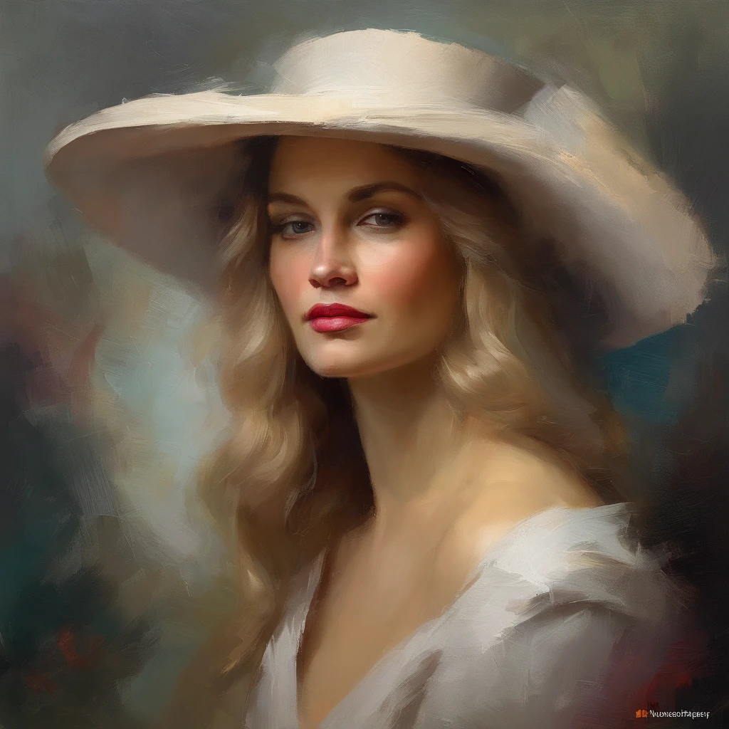 (best quality,highres,realistic:1.37),a portrait of a 25 year old woman,John Singer Sargent style, with vibrant brush strokes, soft lighting, and intricate details, capturing her natural beauty and elegance, elaborately rendered facial features, such as captivating eyes, delicate nose, and expressive lips, showcasing her graceful allure, dressed in a timeless attire, exuding sophistication and refinement, set against a dreamy background of muted tones and dappled sunlight, evoking a sense of nostalgia and tranquility, with a hint of mystery and allure in her captivating gaze.
