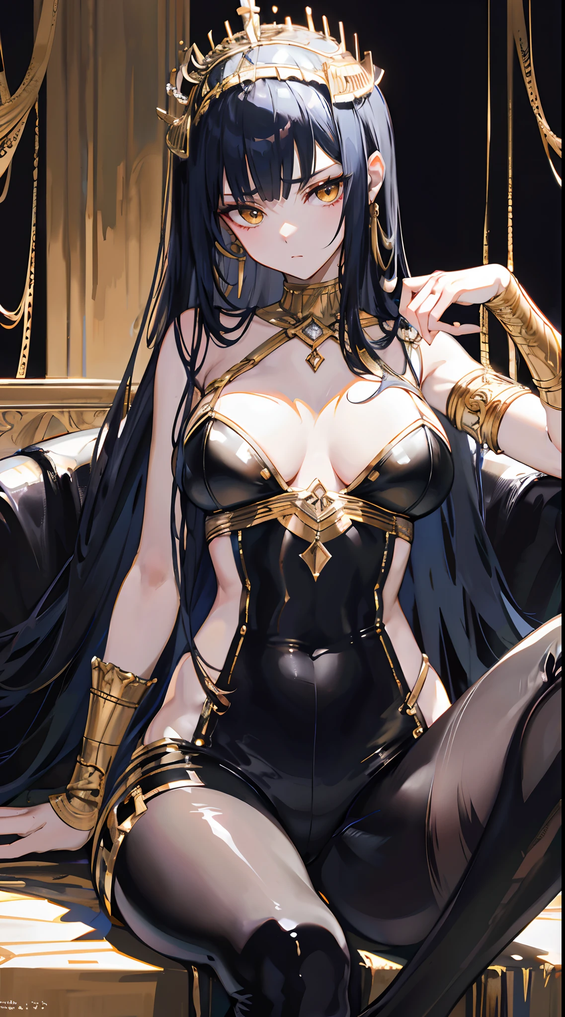Cleopatra, the feet,is shy, Feet,clear liquid,Bigchest,soaking wet,There is no lower limit,black lence stockings,a queen,leather pant,The expression is arrogant,Sit and open your legs,Condescending,sneering