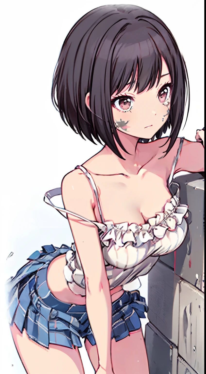 (Camisole Pull up your skirt to show your panties Gravure Pose An ultra-high picture quality clear outlines Beautiful face Beautiful skin) thin-waist A slender ribbed skinny limbs beautidful eyes teats cleavage of the breast Beautiful breasts a short bob Uterine mouth Beautiful fingertips Illustrator