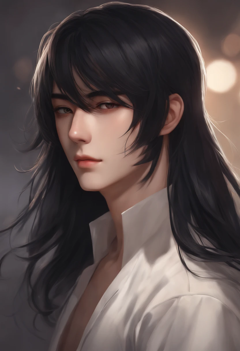 anime boy with long black hair , bobhair, smooth anime cg art, 3 d anime realistic, photorealistic anime, realistic young anime boy, artwork in the style of guweiz, realistic anime artstyle, anime realism style, hyper realistic anime, anime style. 8k, digital anime art