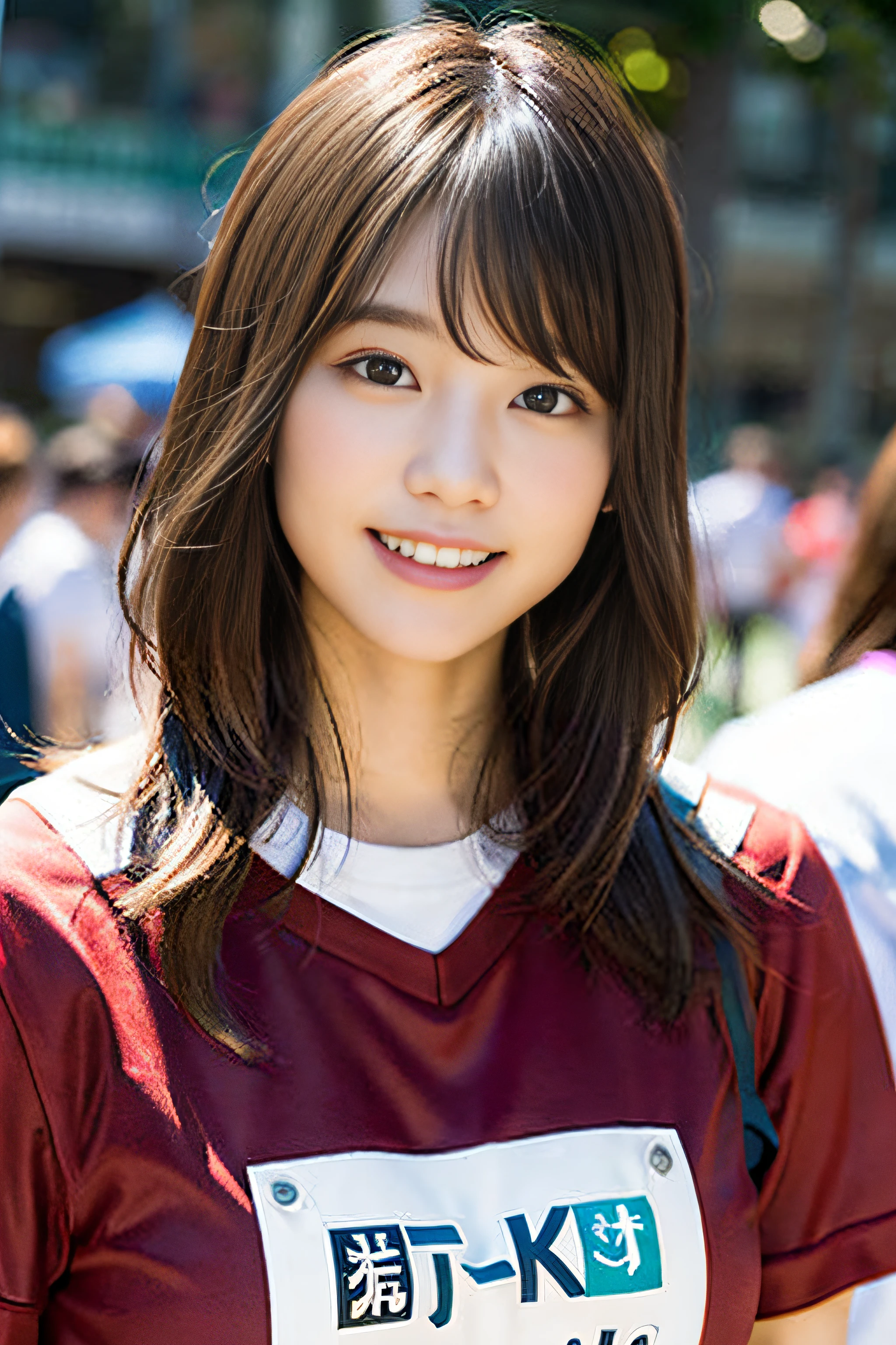 (8k、RAW Photos、Highest quality、masterpiece:1.2)、(Realistic、Photorealistic:1.37)、Ultra-detailed、Ultra-high resolution、1 girl、Seeing the viewer、Beautifully detailed face、Laughter、narrow、(Narrow waist) :1.3)、Beautifully detailed skin、Skin Texture、Floating Hair、Professional Lighting、Human whole body、Long Hair、Blonde、Baseball uniforms、high school girl、baseball Ground、Bob Hair、Smile、high school girl、missionary work、A cup breasts、Nude in a pose that emphasizes the breasts