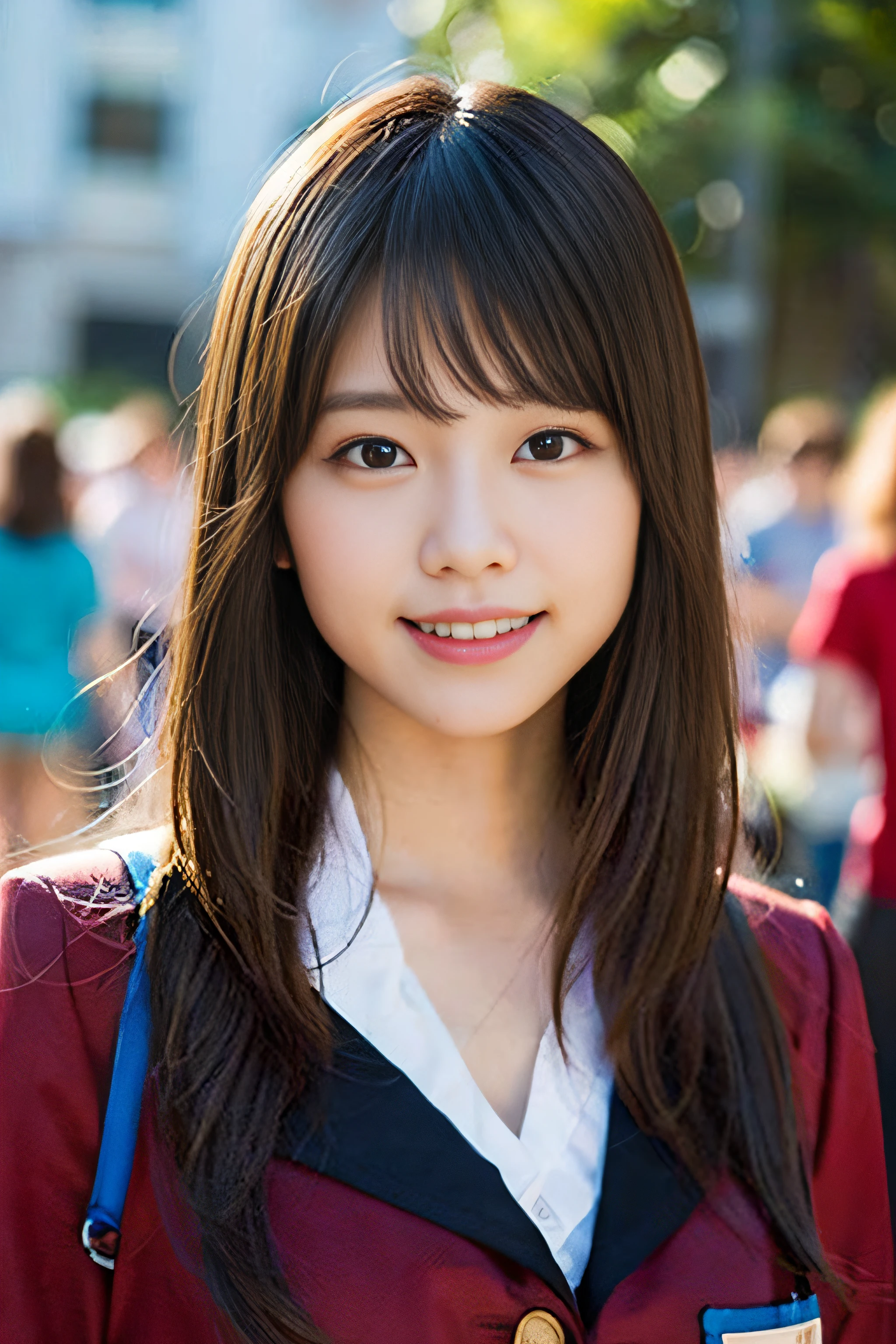 (8K、Raw photography、top-quality、masterpiece:1.2)、(realisitic、Photorealsitic:1.37)、ultra-detailliert、超A high resolution、女の子1人、see the beholder、beautifull detailed face、A smile、Constriction、(Slim waist) :1.3)、Beautiful detailed skin、Skin Texture、Floating hair、Professional Lighting、Whole human body、Longhaire、a blond、Marathoner uniforms、hi-school girl、athletic field、Bob Hair、Happy smile、15yo student、Ministry work、