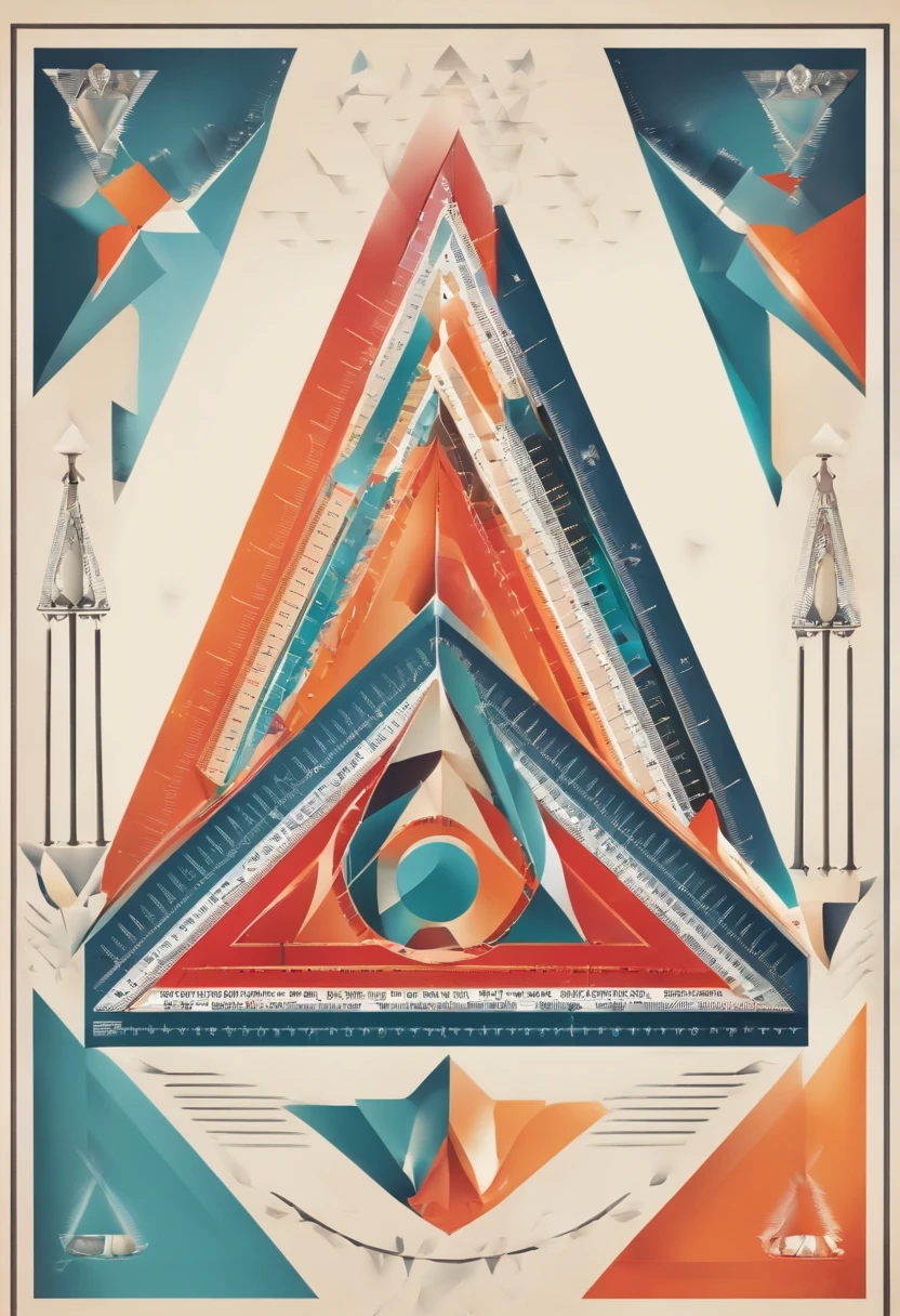 A triangular ruler symmetrical left and right,logo