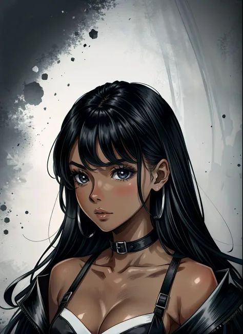 masterpiece, best quality, high-res, 1 girl, dark skin, black eyes