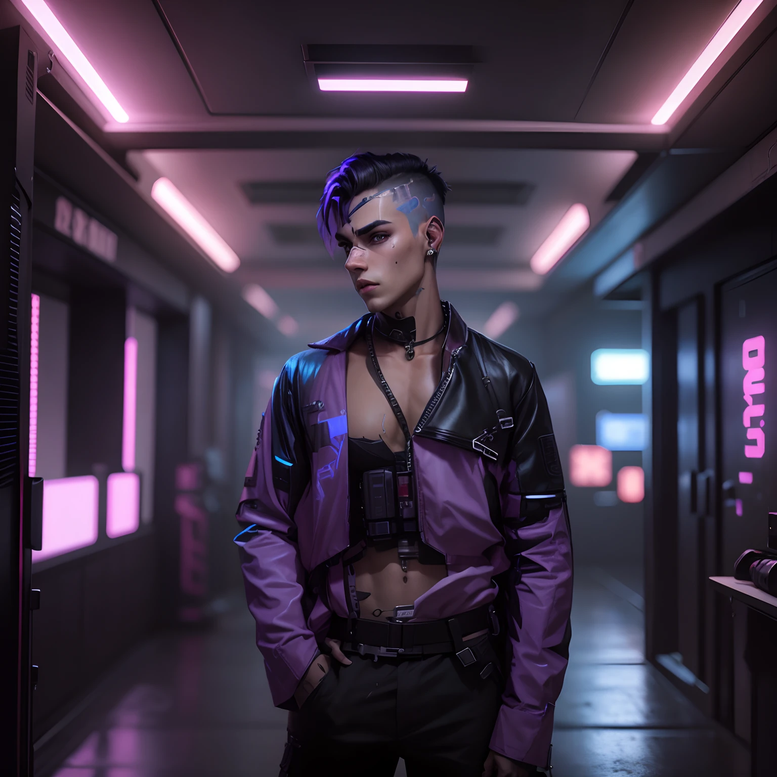 Make cyberpunk boy handsome asthetic 8k realistic