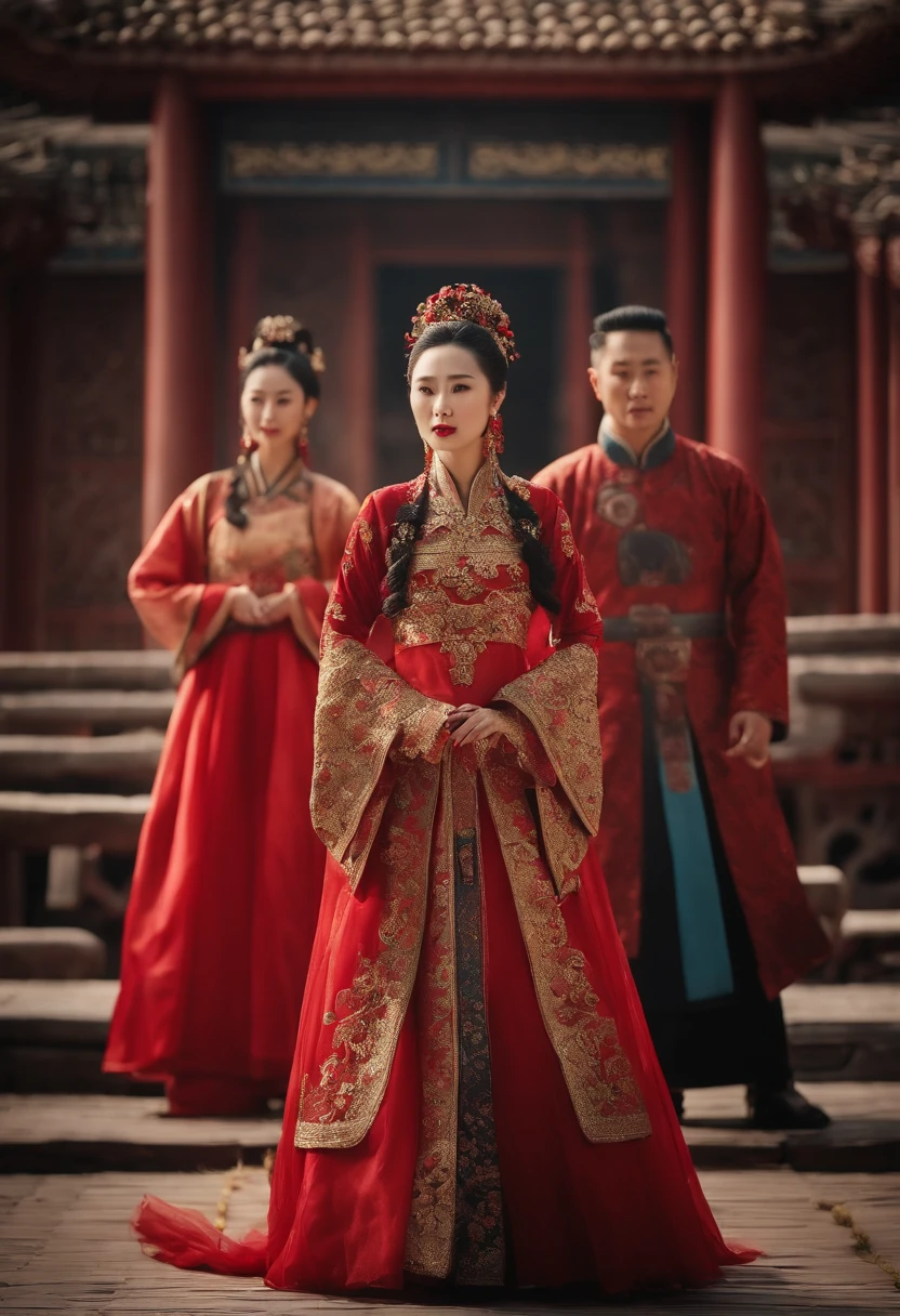 tmasterpiece,best qualtiy,Wedding scene of ancient Chinese princesses,Ask for gorgeous clothes,Grand scene