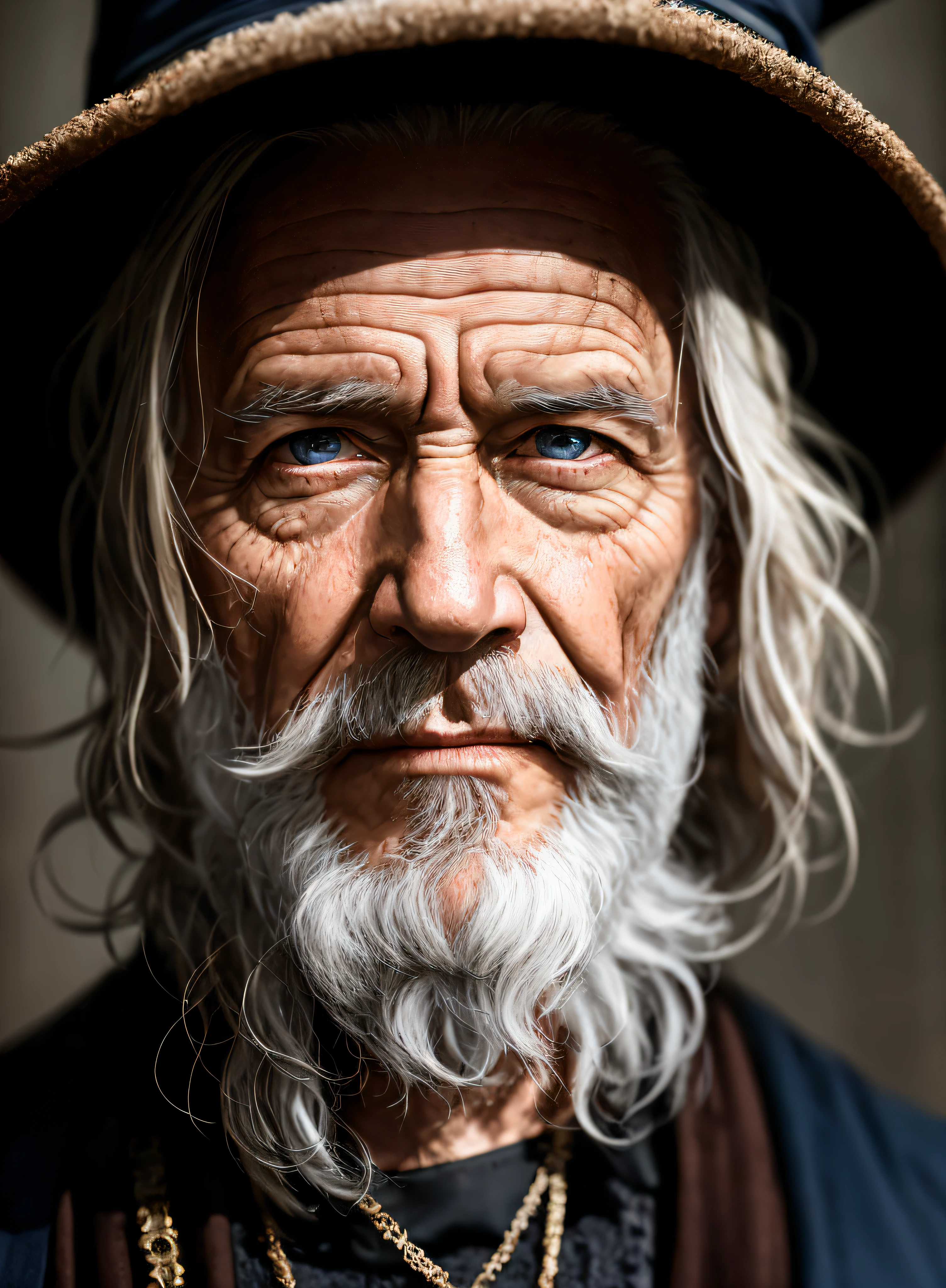 dark, deep shadow, award winning portrait photo of a rugged (old fisherman:1.3), (face focus:1.5), (storm:1.2), (waves:1.3), ocean, (lighthouse background:1.5), (cowboy shot:1.4), (white turtleneck knitted sweater:1.3), looking at viewer, realistic, masterpiece, highest quality, backlighting, (lens flare:1.1), (bloom:1.1), (chromatic aberration:1.1), by Jeremy Lipking, by Antonio J. Manzanedo, by lee jeffries nikon d850 film stock photograph 4 kodak portra 400 camera f1.6 lens rich colors hyper realistic lifelike texture dramatic lighting unrealengine trending on artstation cinestill 800