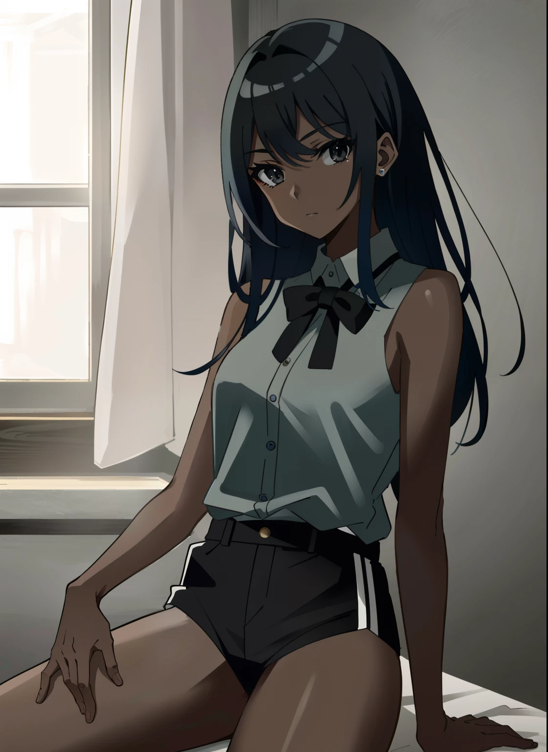 Masterpiece, best quality, high-res, 1 girl, dark skin, black eyes