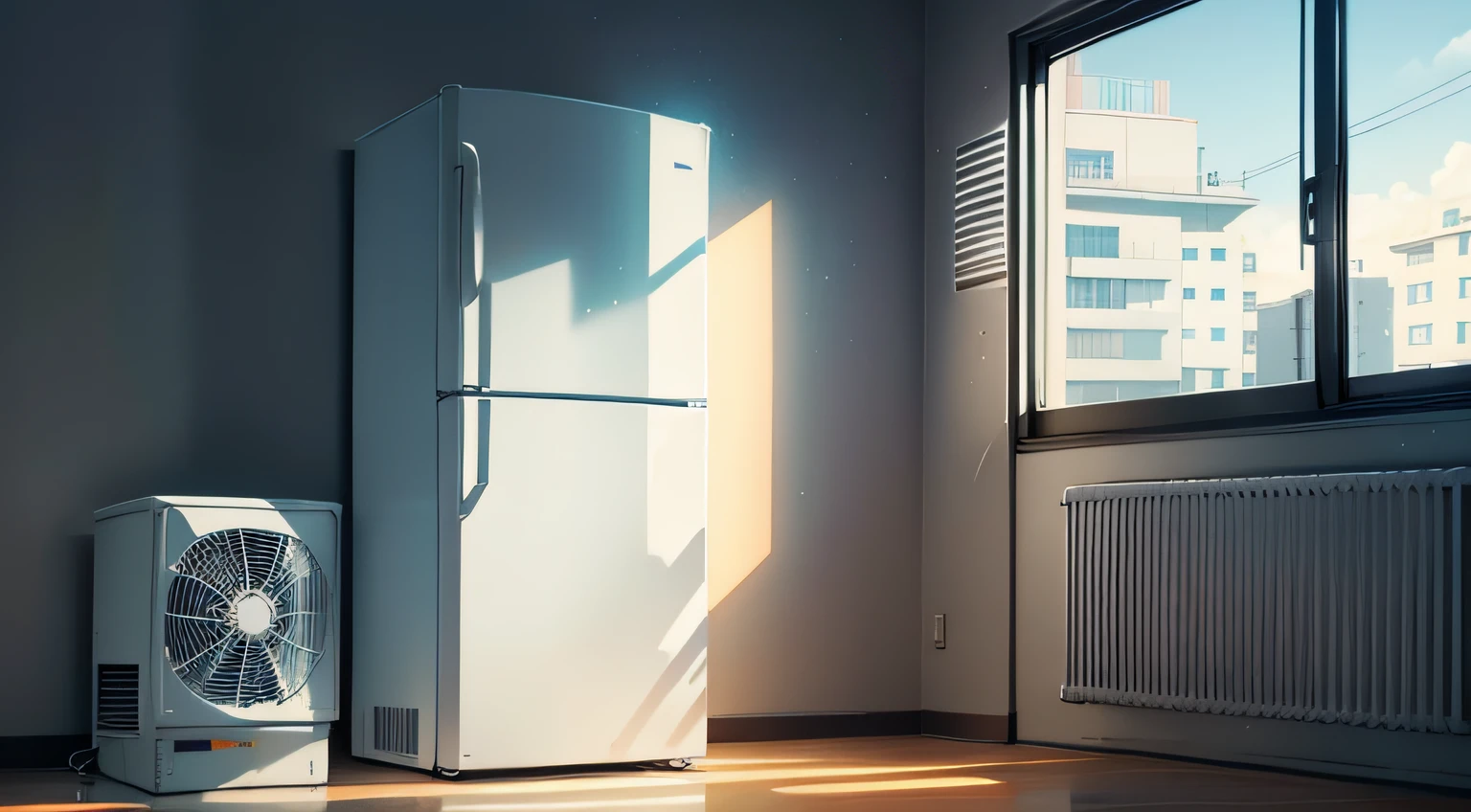 Refrigerator，empty，air conditioning