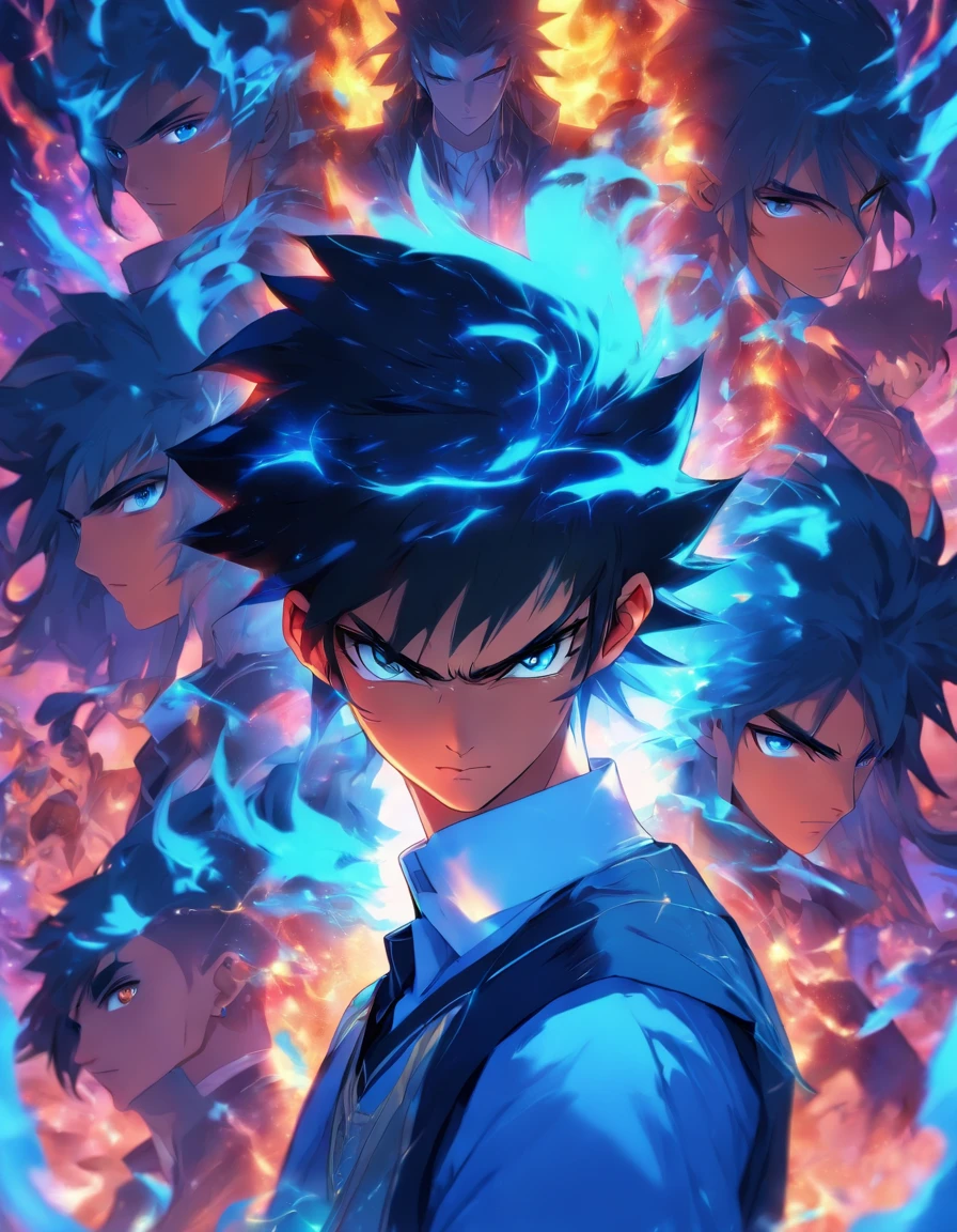 Best picture quality, masterpiece, heavy acrylic, pen touch, avatar, portrait, black hair, blue eyes, Western school uniform, male teen, student, school, bad, evil, anime, pixiv