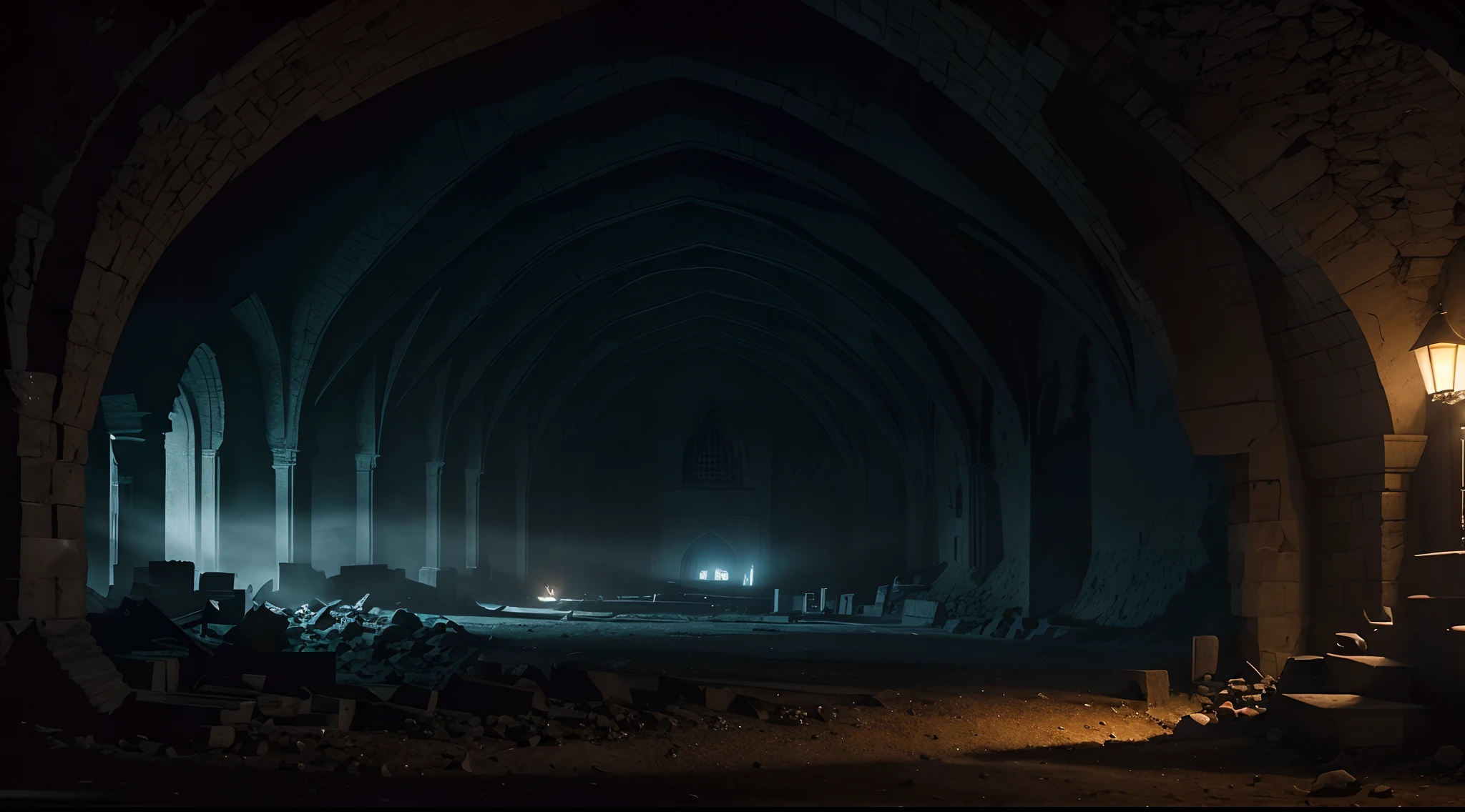 Grandiose interior of the Moria mine, une mine souterraine (by writer J. r. r. Tolkien du Seigneur des anneaux), bluish and white in colour. endroit sombre, excavation de mithril, Mines sombres, Little light (aucun feu), Dusty mines. (aucun humain) (16k, Best quality, Hdr, Better resolution, Masterpiece : 1.2) , bokeh, Realistic Photography, canon 5d4.