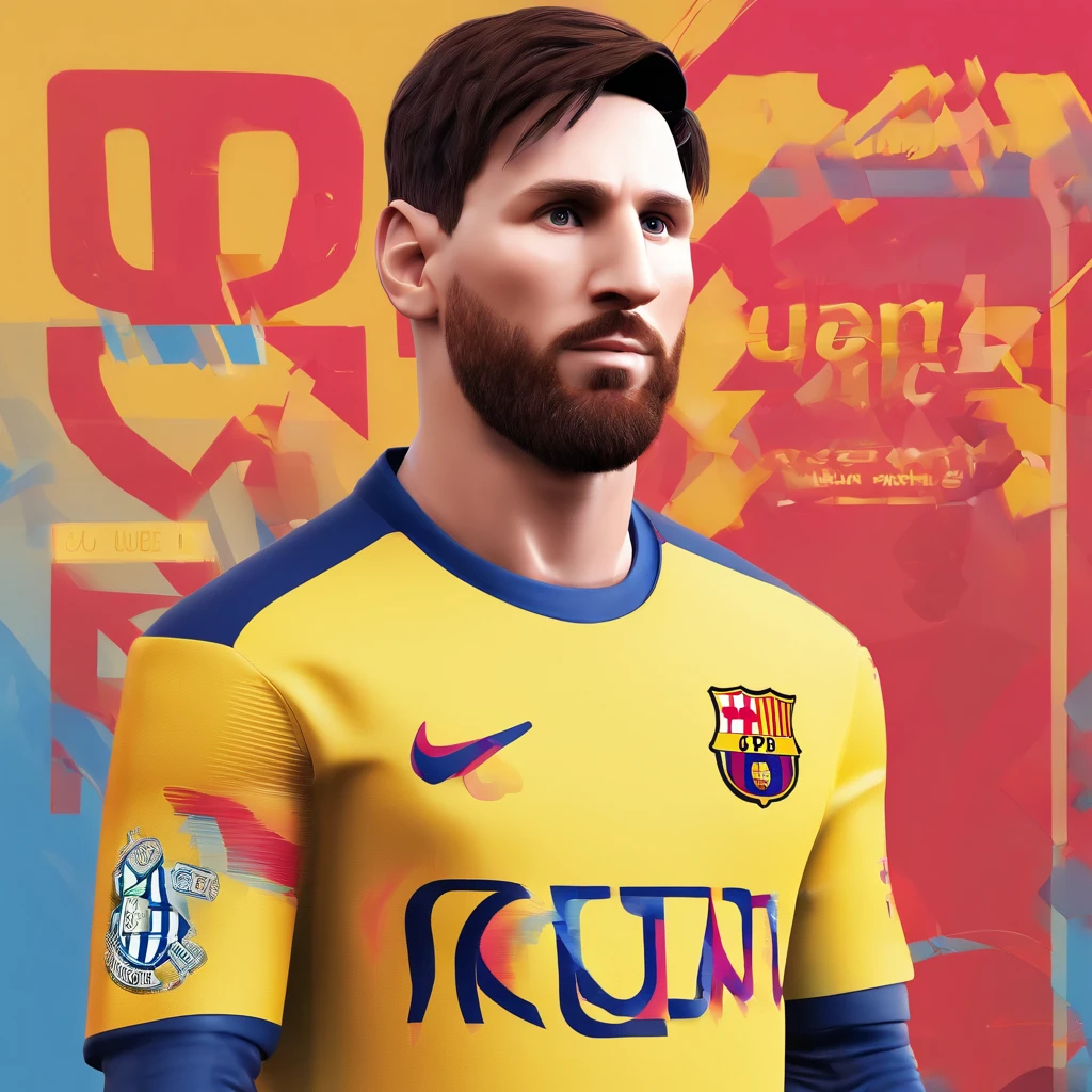 Lionel Messi IP por pop mart, ojuelos, Querubi, camiseta del Barcelona arcilla, modelos, Una caja ciega de juguete, Brillante y delicado,fondo limpio, Buen brillo, Renderizado 3D de,La mejor calidad