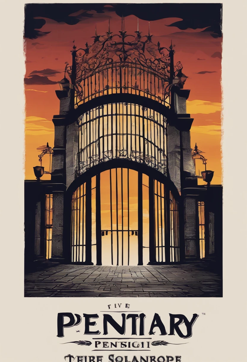 create a t shirt for a company named Pentiary which theme is prison
