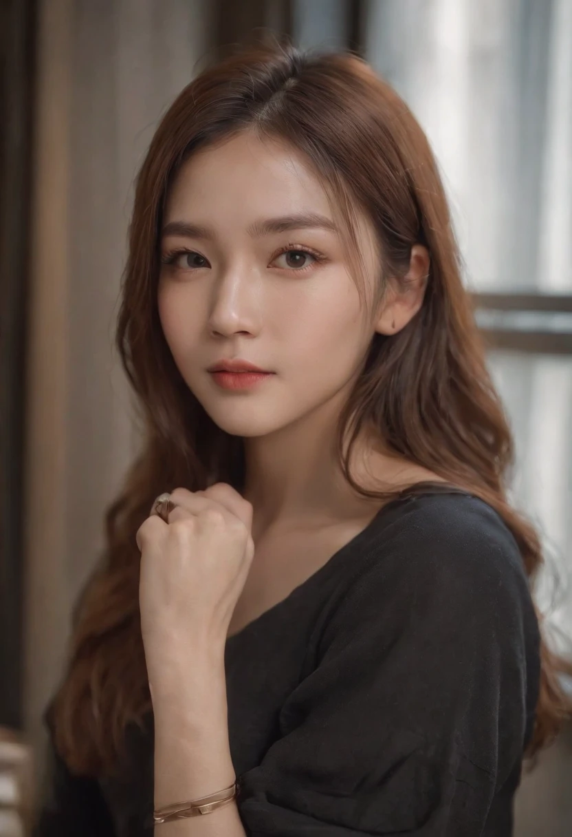 Portrait of a father(8k, raw photo), filmgrain, 超高分辨率, Super meticulous, (Ultra-skin details), unbelievable Ridiculous, strong rimlight, Asian people, slender girl, seduct smile, staredown, little breast, Tattooed with, braidedhair, Blonde hair，（（pale brown hair）），（真实感：1.3）rays of sunshine，1girl，instagram，exteriors，（black shirt：1.2），（（（城市））），（very vey very detailed face），（By bangs），nakeness