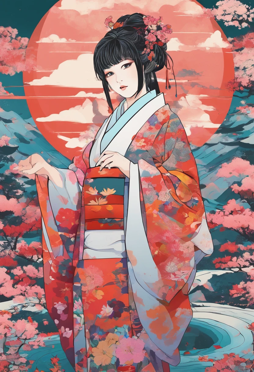 female japanese geshia females version xxxtentacion juice wrld inspired ukiyyo-e trap sumpreme streetwear graffiti smudges