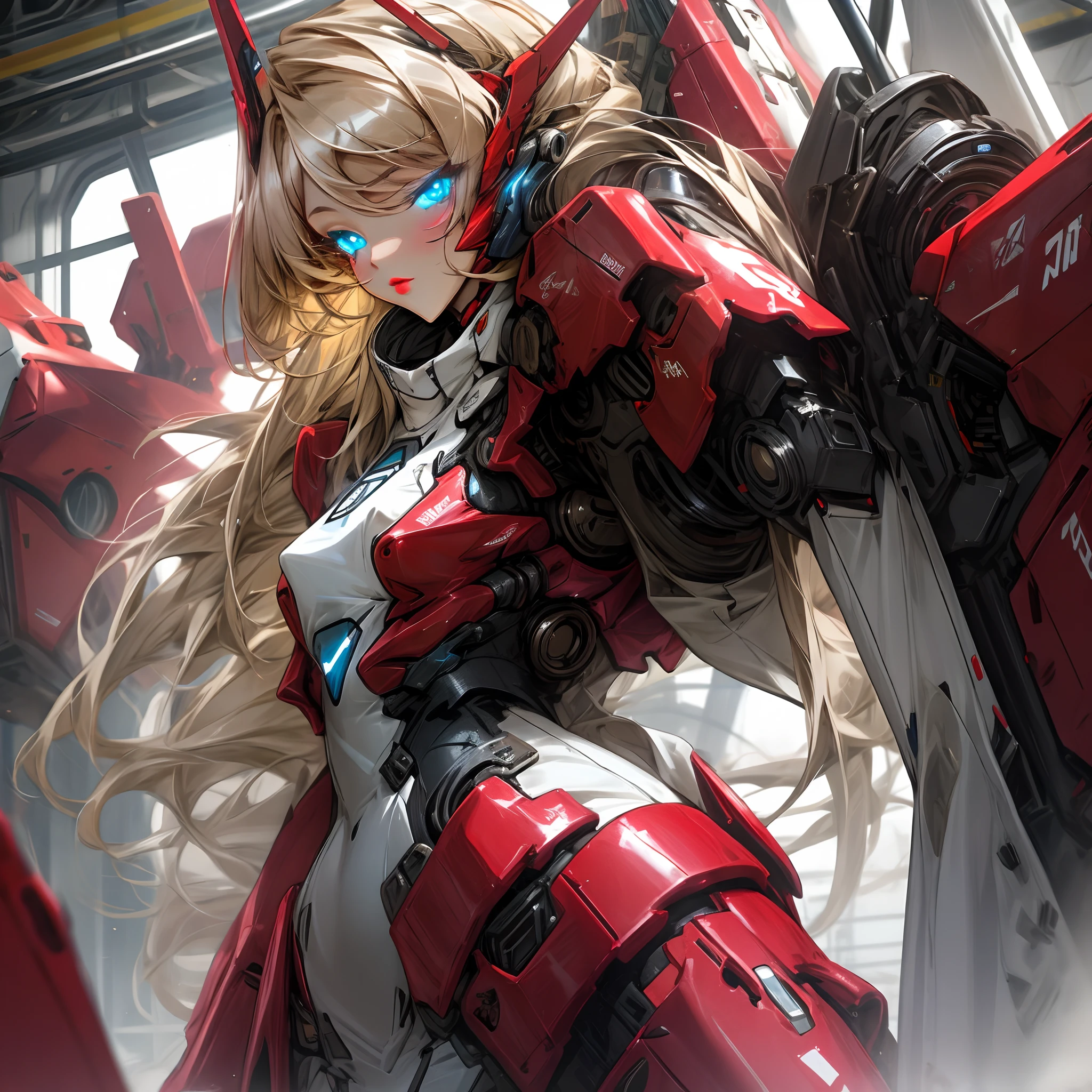2 female mech pilot in (red:1.4) armor hugging each other,lovers embraces,<lora:Mecha_20230612141106:0.75>