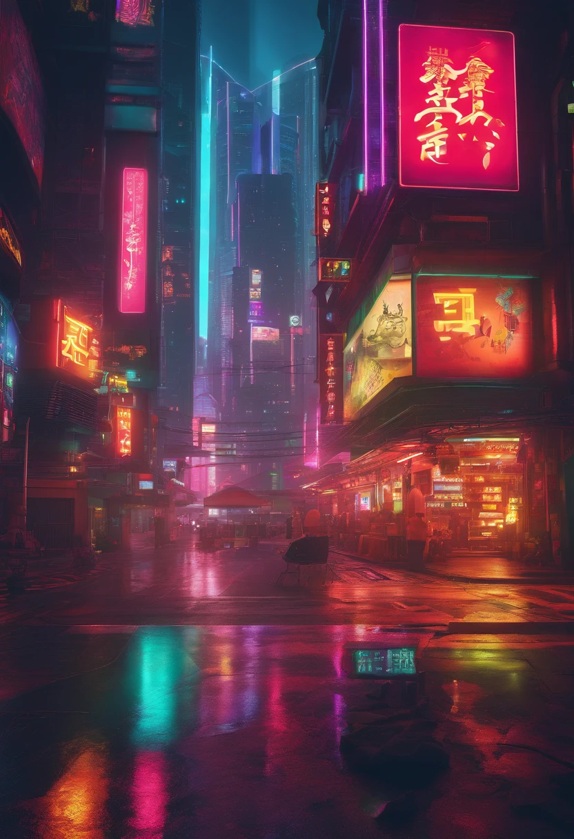 photo of sci-fi downtown modern city with dense skyscrapers, photo realistic, clear photo, nice weather, night, warm color neon lights, traditional chinese festival color neon, lively city, 8K, max resolution, photo realistic, trending on artstation, ALEXA