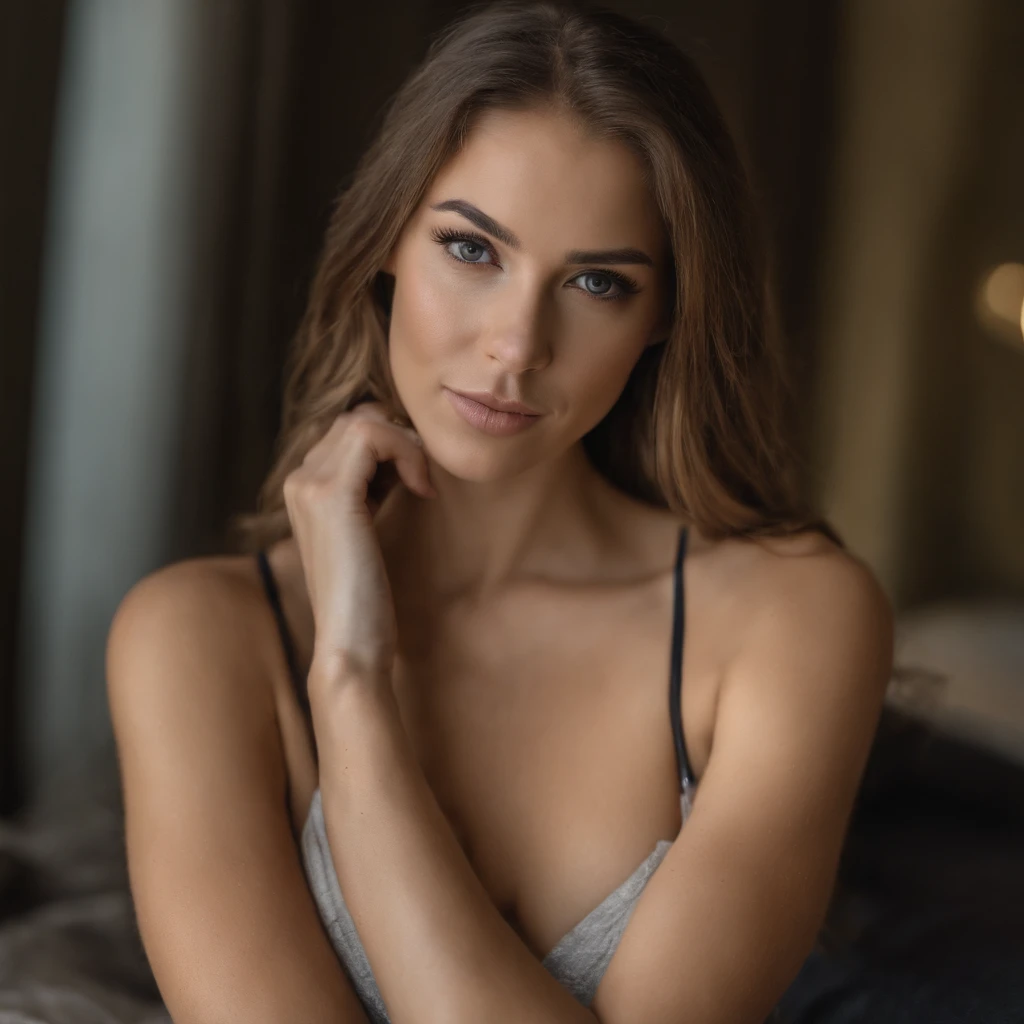 woman with matching tank top and panties, fille sexy aux yeux bleus, Portrait Sophie Mudd, Portrait de Corinna Kopf, cheveux blonds et grands yeux, selfie of a young woman, Les yeux dans le club Violet Myers, ohne Maquillage, maquillage naturel, Look directly into the camera, Visage avec Artgram, dezentes Maquillage, Superbe photo du corps entier, dans la chambre, Fission