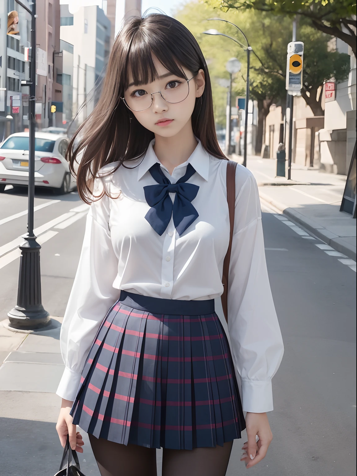 (8K, Best Quality, Masterpiece: 1.2), Realistic, Ultra High Resolution, Intricate Details, 1 Girl, Beautiful Face, JK Suit, White Shirt, Colorful Bow Tie, Colorful Skirt, Plaid Skirt, Pleated Skirt, Upper Body, Standing, Wide Angle Lens, Surreal Schoolgirl, Surreal Schoolgirl, Realistic Anime 3 D Style, Realistic Schoolgirl, Smooth Anime CG Art, 3 D Anime Realistic, Beautiful Anime High School Girls, Sakimichan HDRI, Magical school student uniform, realistic anime, realistic young anime girl (8K, best quality, masterpiece: 1.2), realistic, super high resolution, intricate details, 1 girl, beautiful face, jk suit, white shirt, forest, creek, foot wash, colorful hair