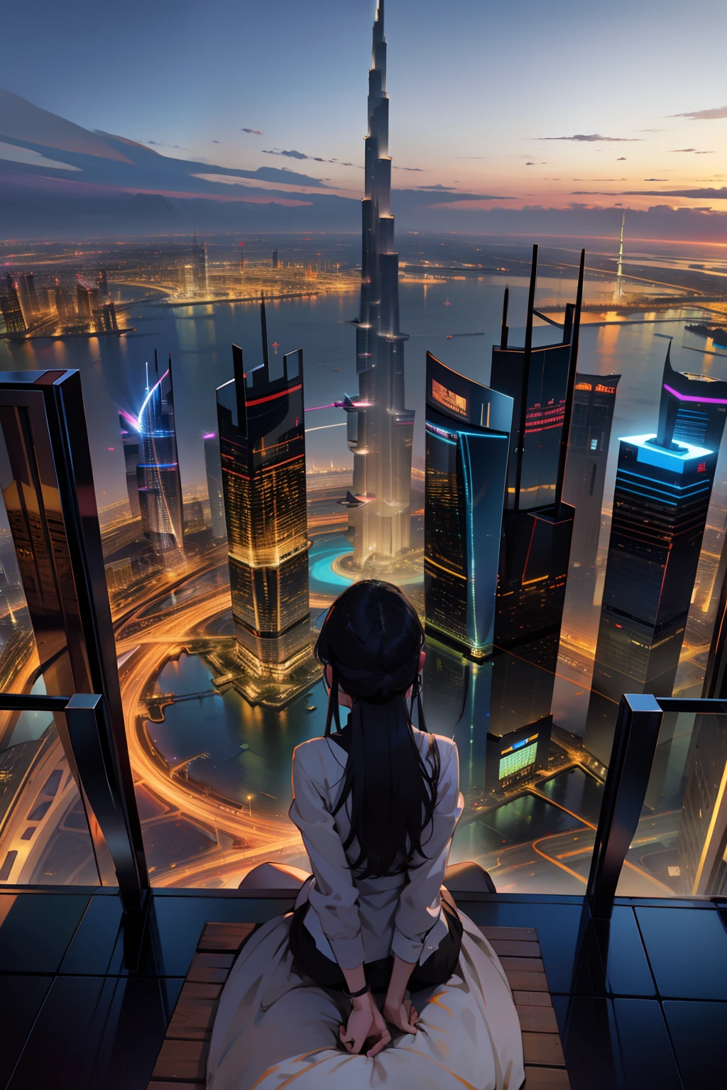 top-quality、Overlook the ground from the rooftop of the Burj Khalifa、独奏、