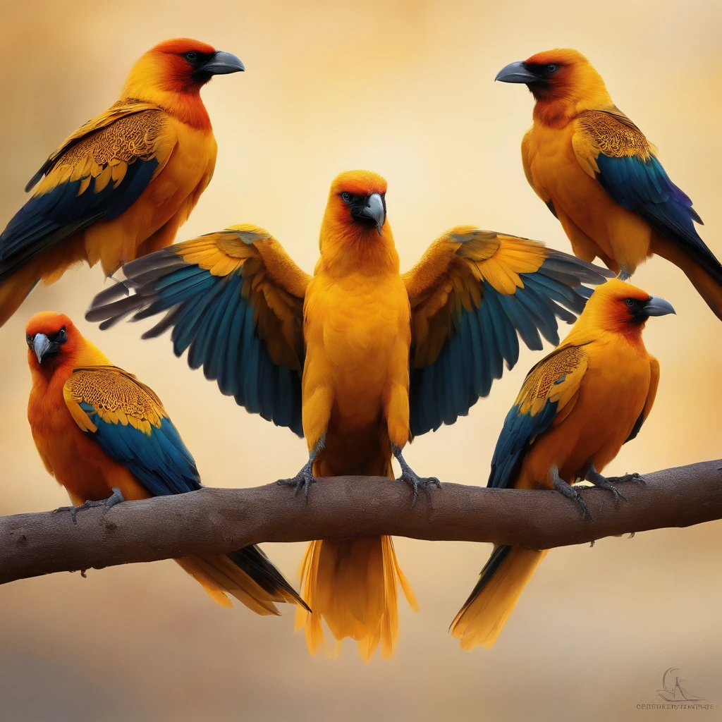 Nine golden crows